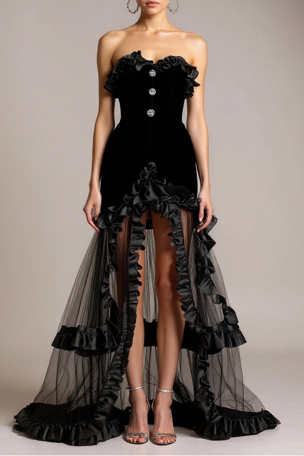 2026-01-24_124850_252 YALIE RUFFLE STRAPLESS MESH MAXI DRESS