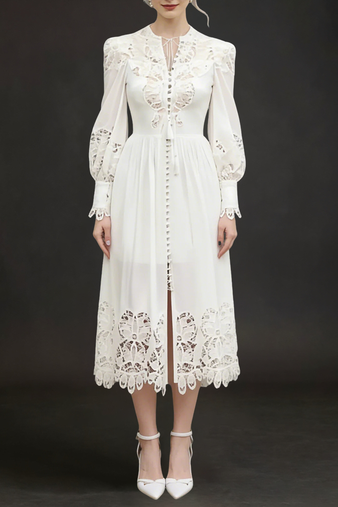 ELEGANT LINEN SILK MIDI DRESS FOR WEDDING GUEST