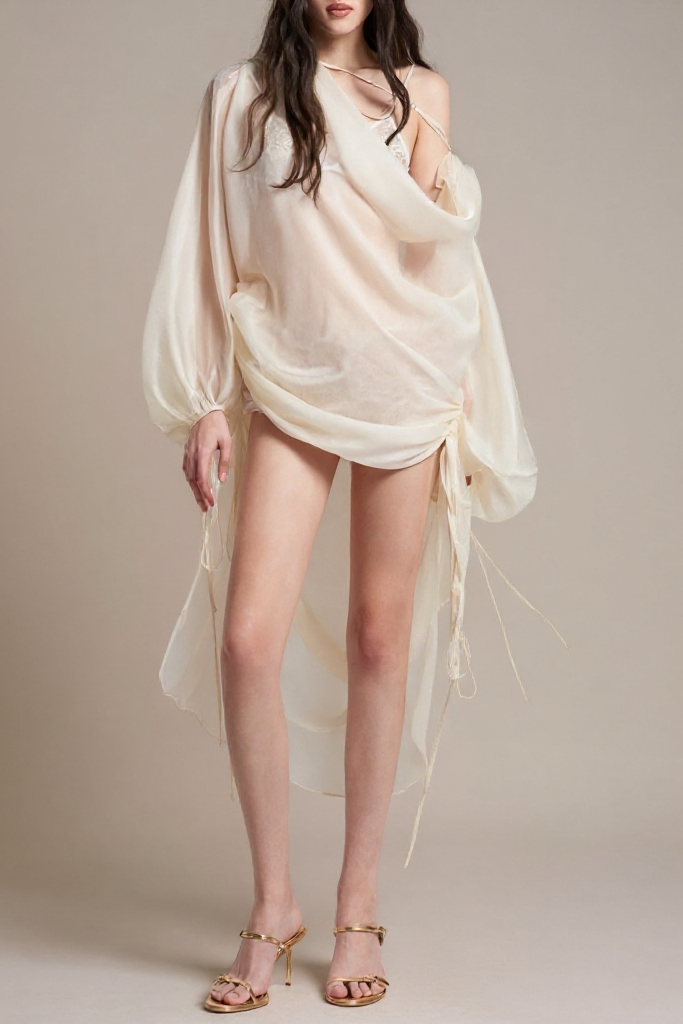2026-02-05_142511_951 SEXY DRAPE BLOUSE TWO PIECE SET PARTY OUTFIT