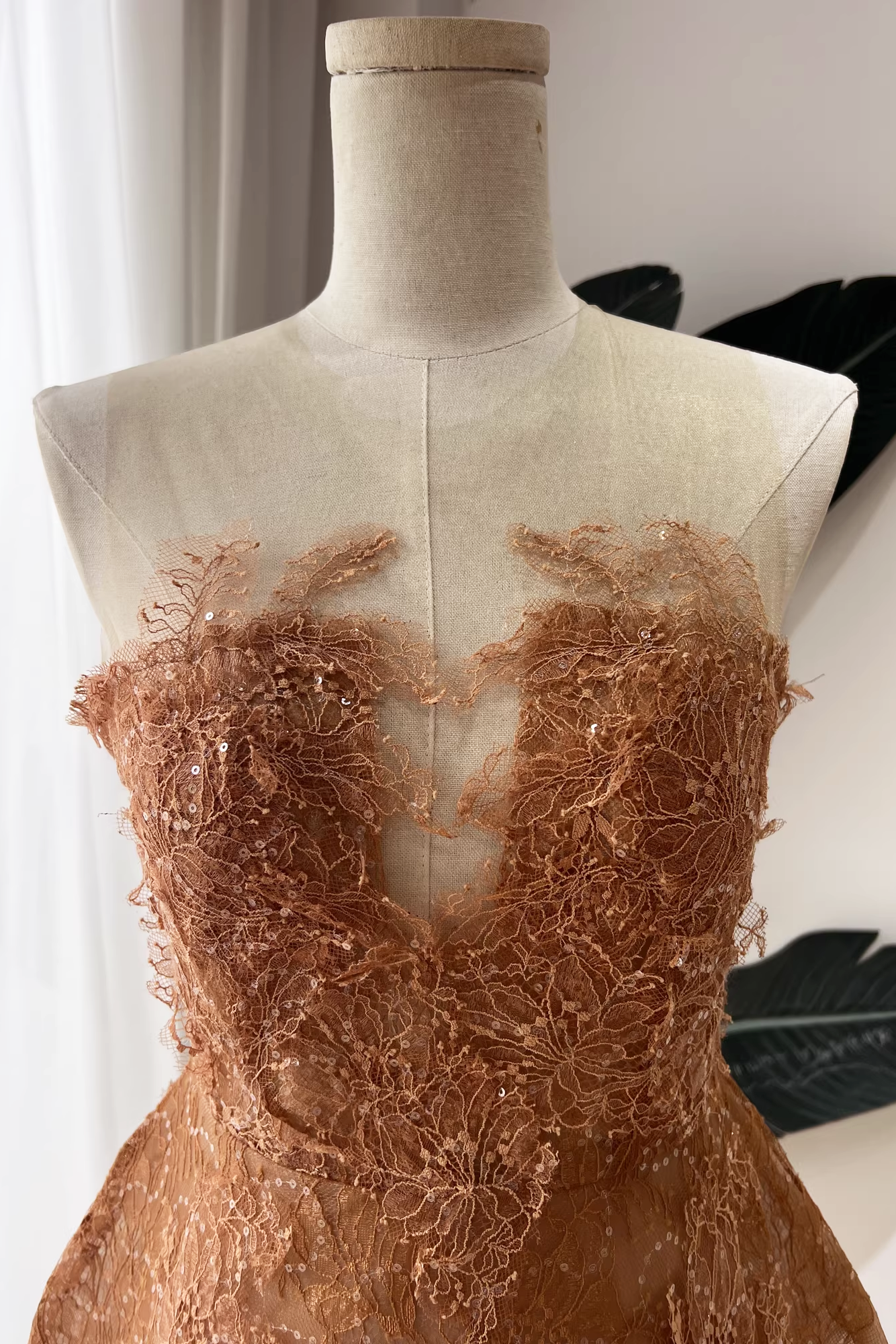HONEY BEADED LACE COCKTAIL DRESS