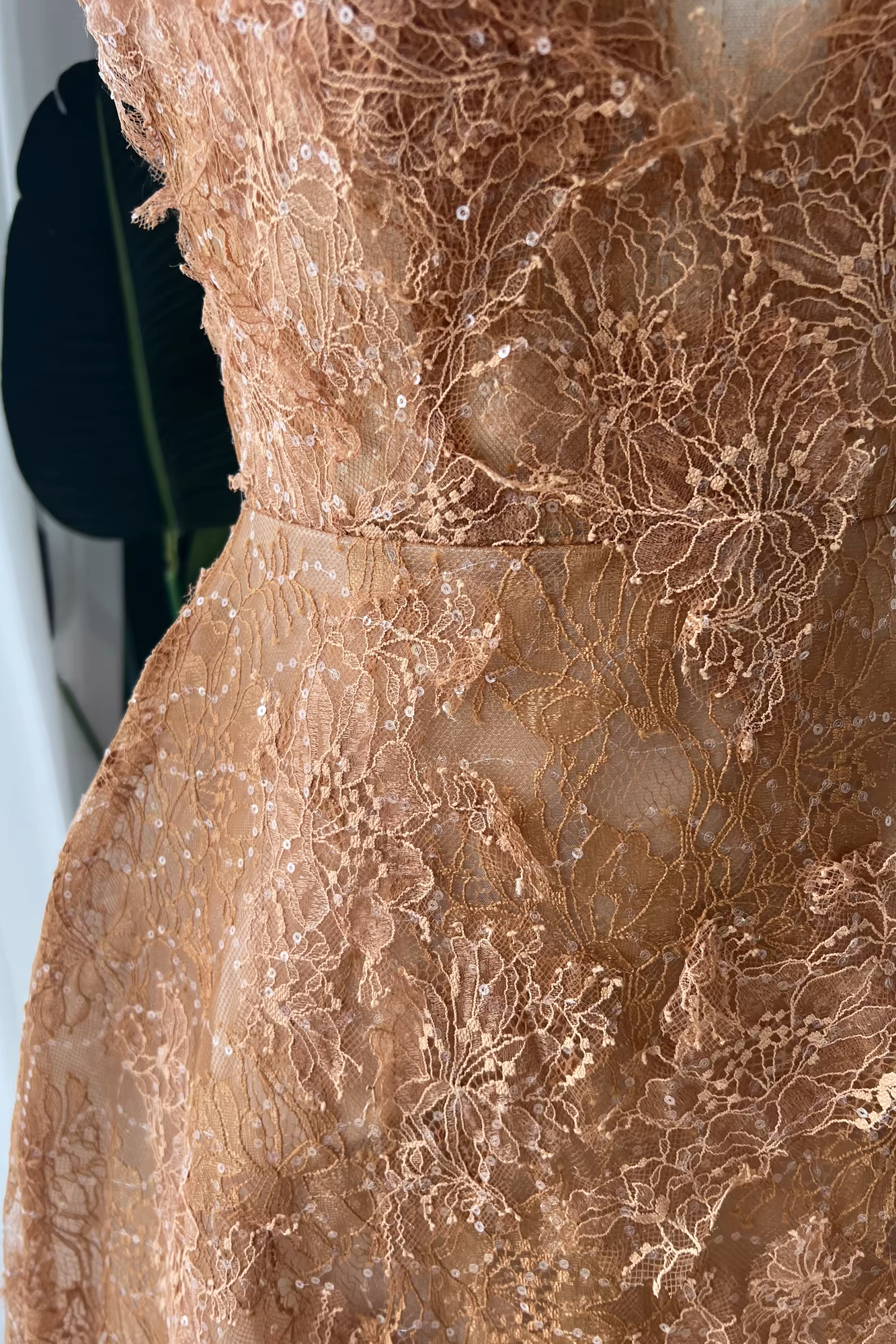 HONEY BEADED LACE COCKTAIL DRESS