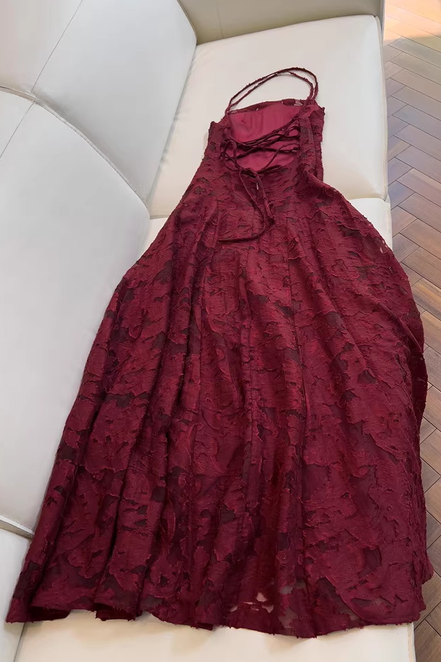 FRANCIS MAXI DRESS - CHERRY LACQUER