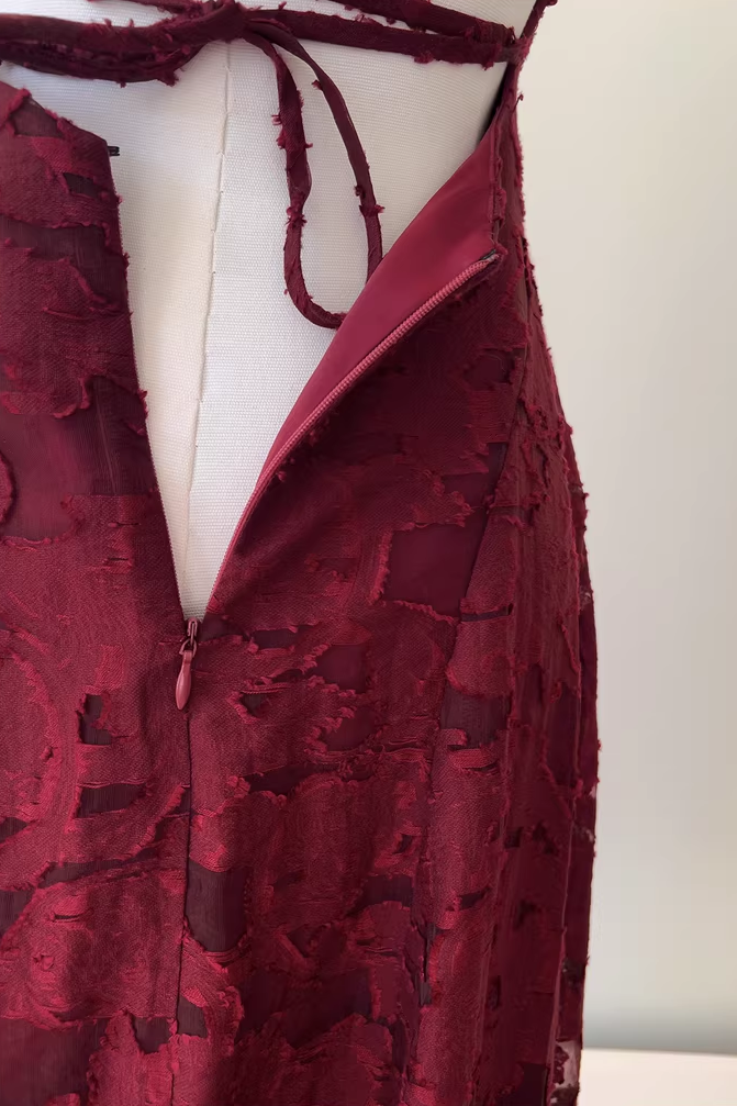 FRANCIS MAXI DRESS - CHERRY LACQUER