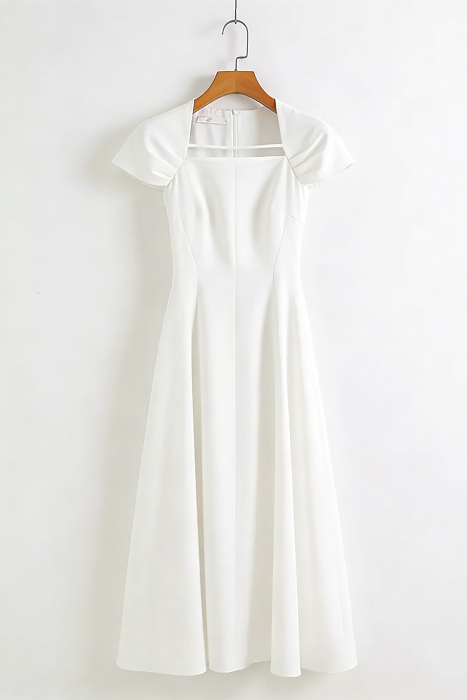 MYRNA SQUARE NECK A-LINE MIDI DRESS FOR EVENTS