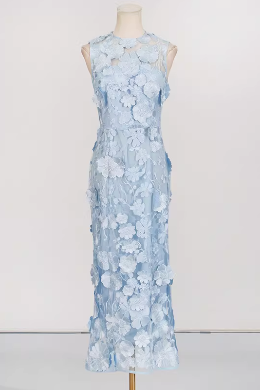 SELENE MIDI COCKTAIL DRESS IN BLUE