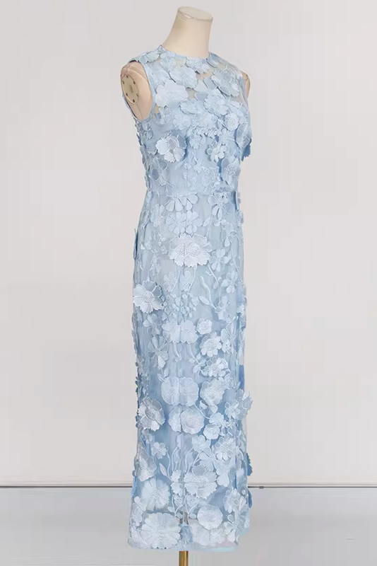 SELENE MIDI COCKTAIL DRESS IN BLUE