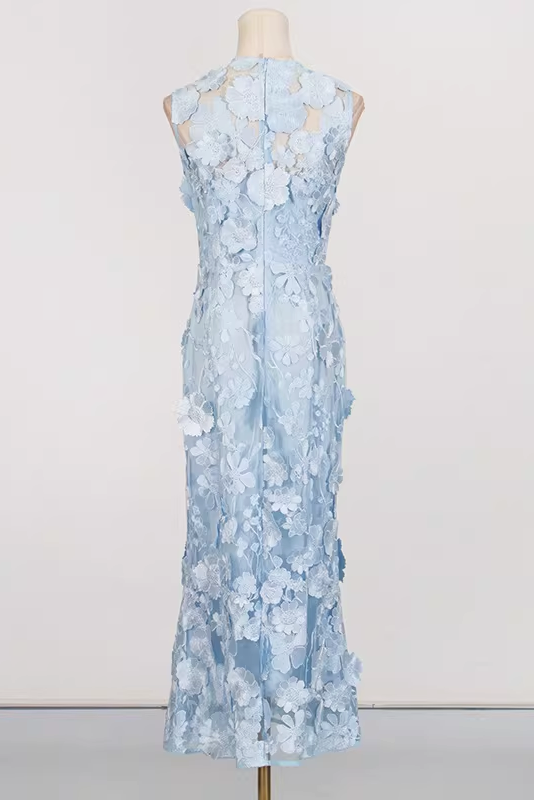SELENE MIDI COCKTAIL DRESS IN BLUE