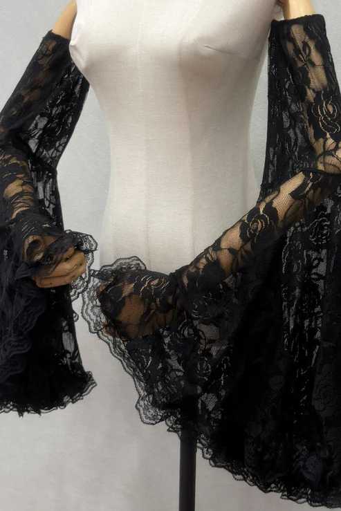 STRAPLESS ORGANZA MIDI DRESS WITH BLACK SLEEVES