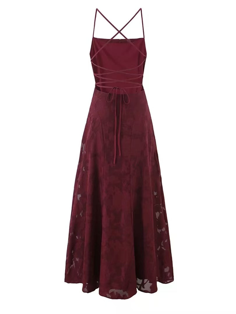 FRANCIS MAXI DRESS - CHERRY LACQUER