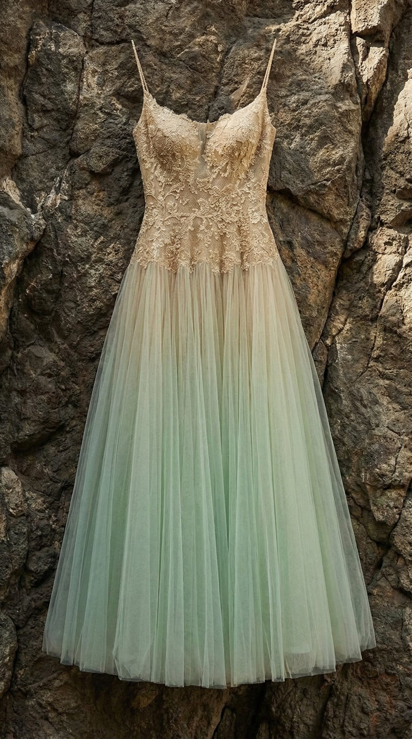 MINT OMBRE LACE MIDI DRESS FOR WEDDING