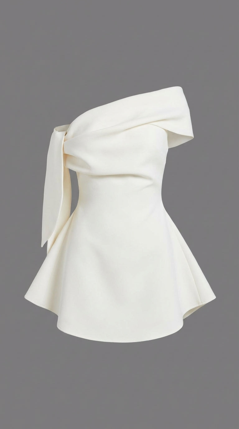 CALWA ONE-SHOULDER FLARE MINI DRESS