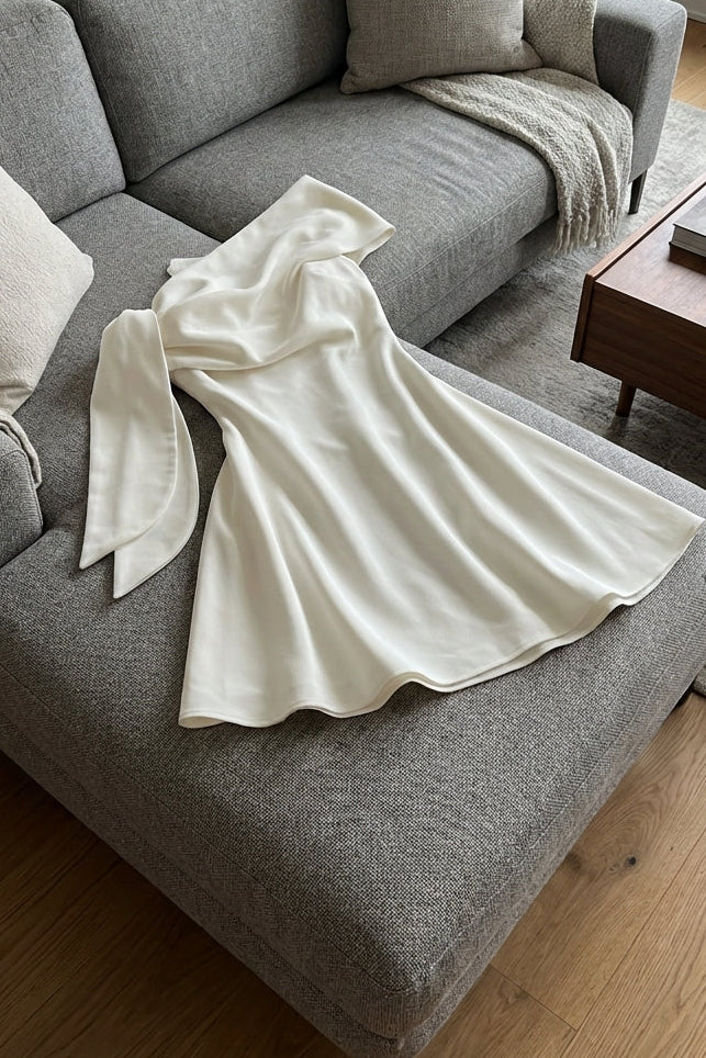 CALWA ONE-SHOULDER FLARE MINI DRESS