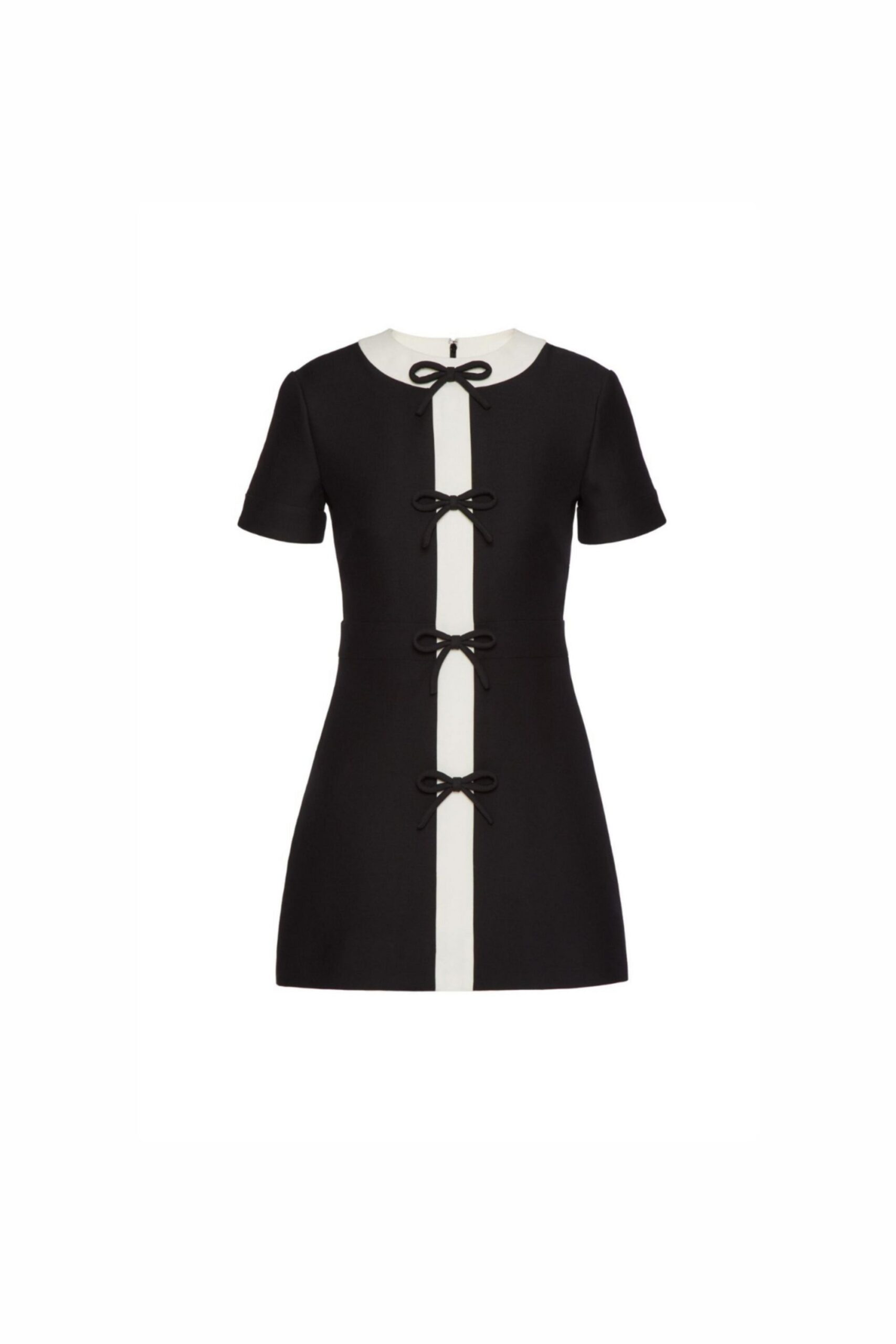 BLACK CREPE BOW MINI DRESS, COUTURE PARTY