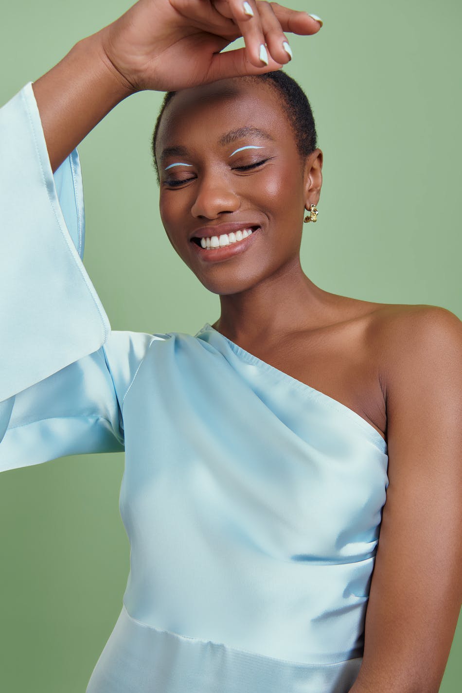 ONE SHOULDER FRILL SLIT DRESS FOR PARTY
