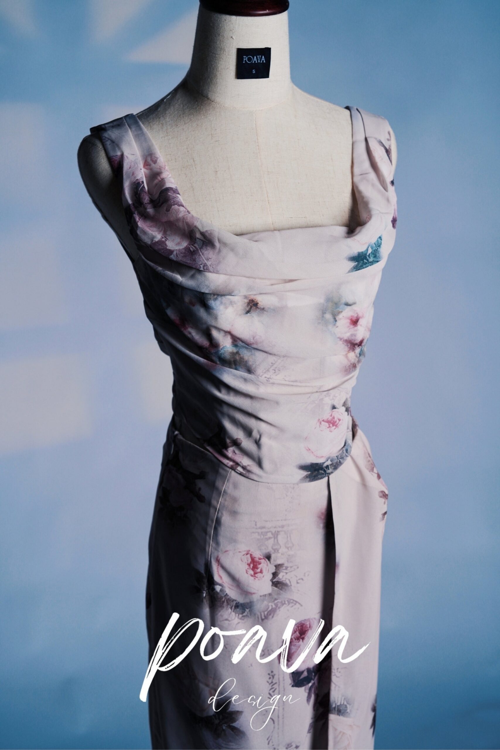 FLORAL MAXI TWO-PIECE SET, BOHO PARTY DRESS