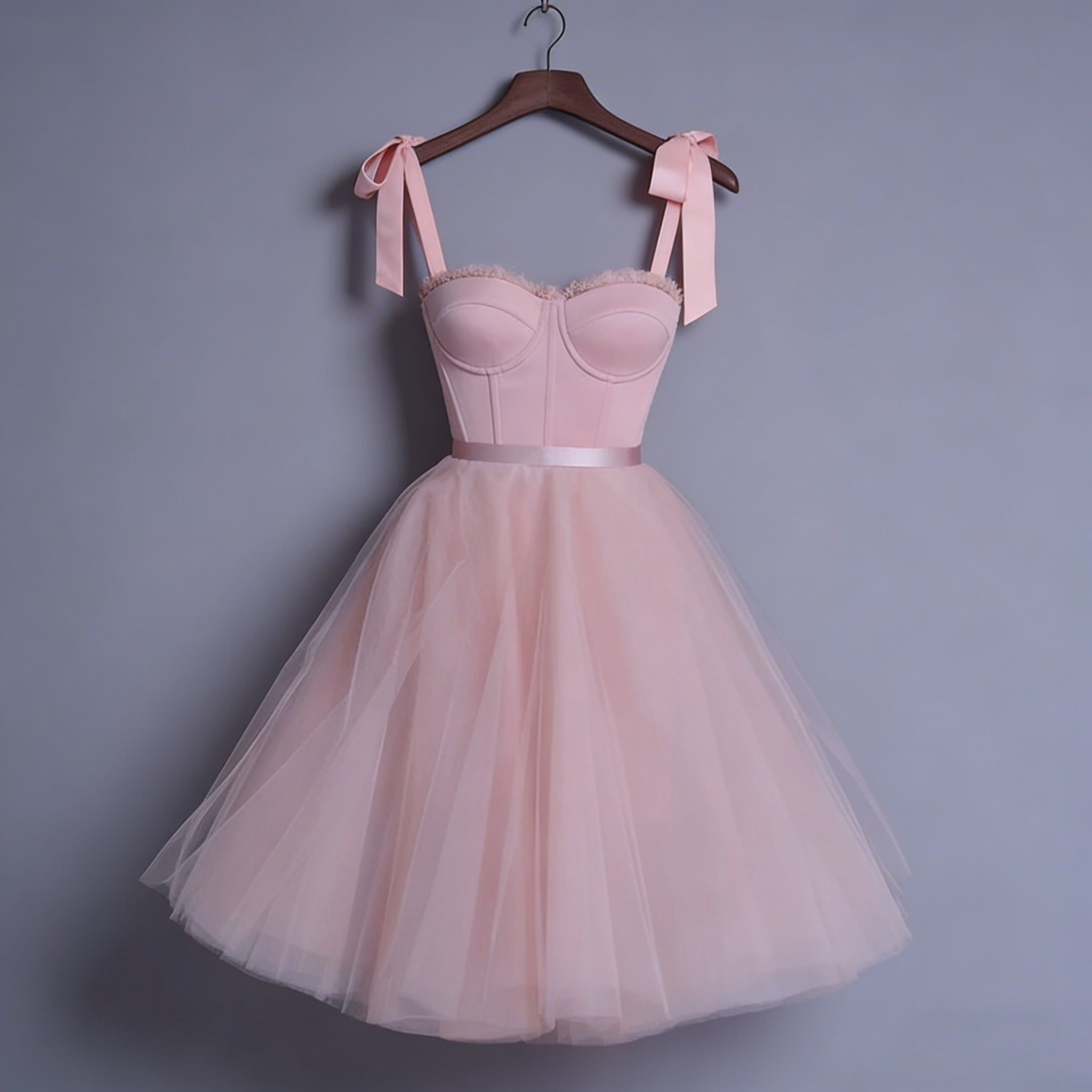 PINK UMBRELLA MIDI DRESS FOR WEDDING GUEST