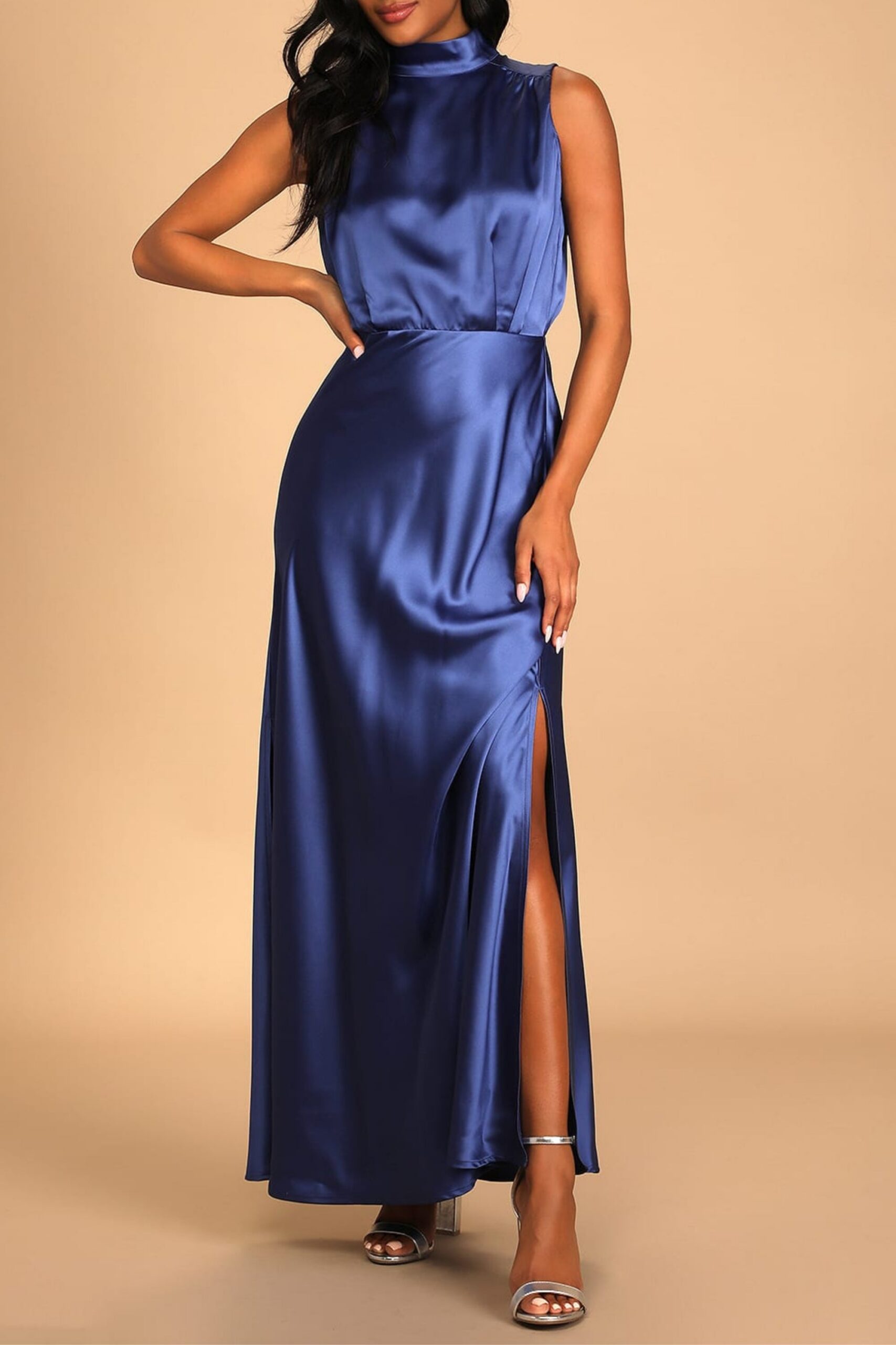 20_4c135798-b8a6-4d75-9bd8-d29f3d9f75e6 SATIN SLEEVELESS MOCK NECK MAXI DRESS