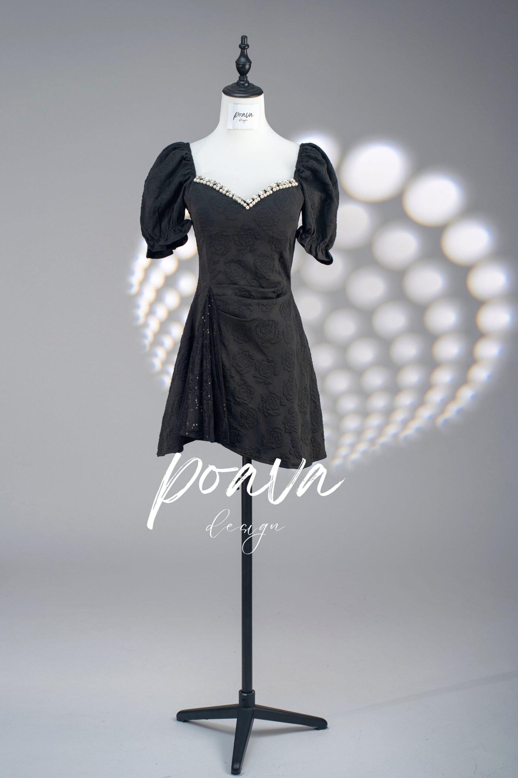CHIC BLACK MINI DRESS FOR COCKTAIL PARTY