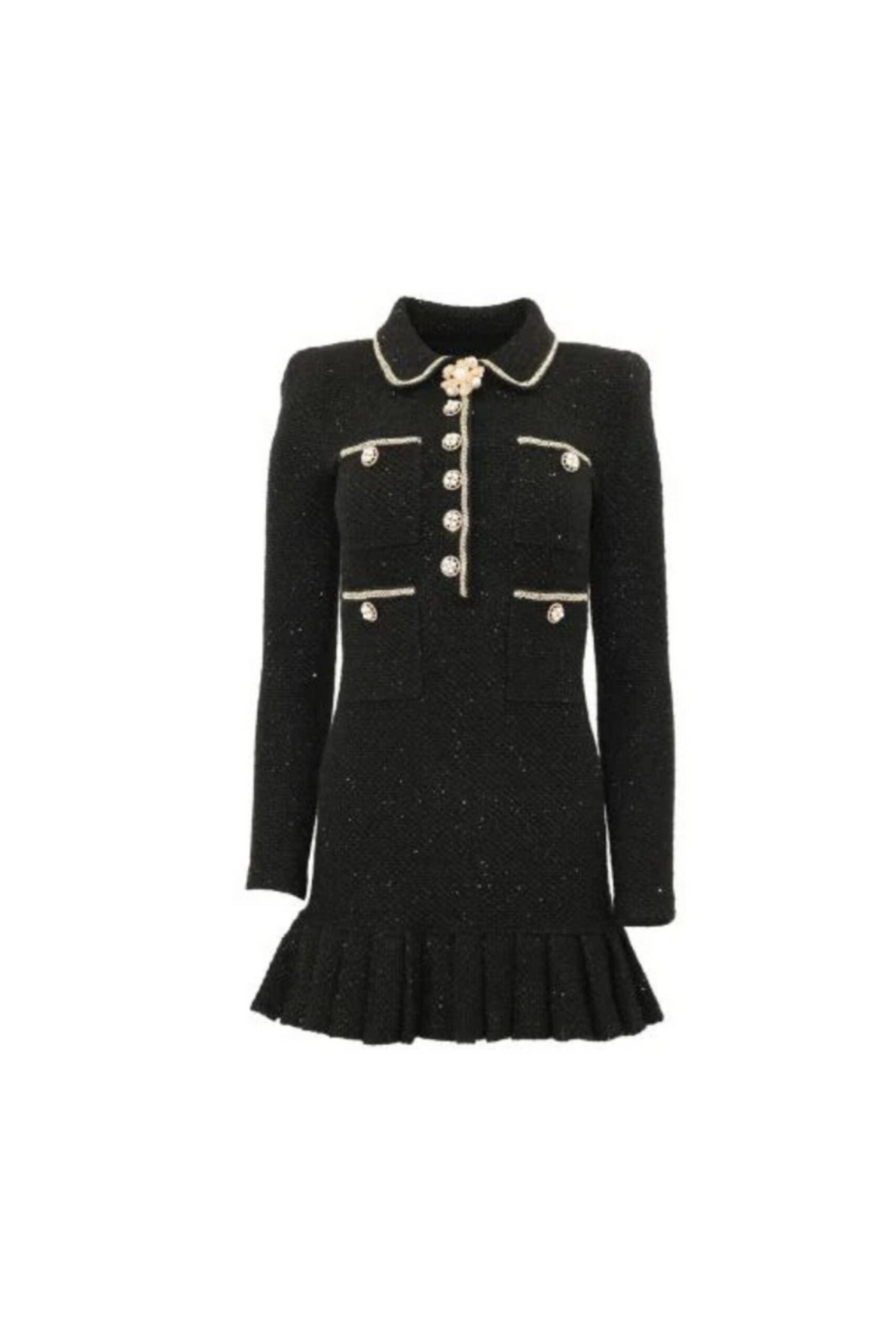 BLACK SEQUIN KNIT MINI PARTY DRESS