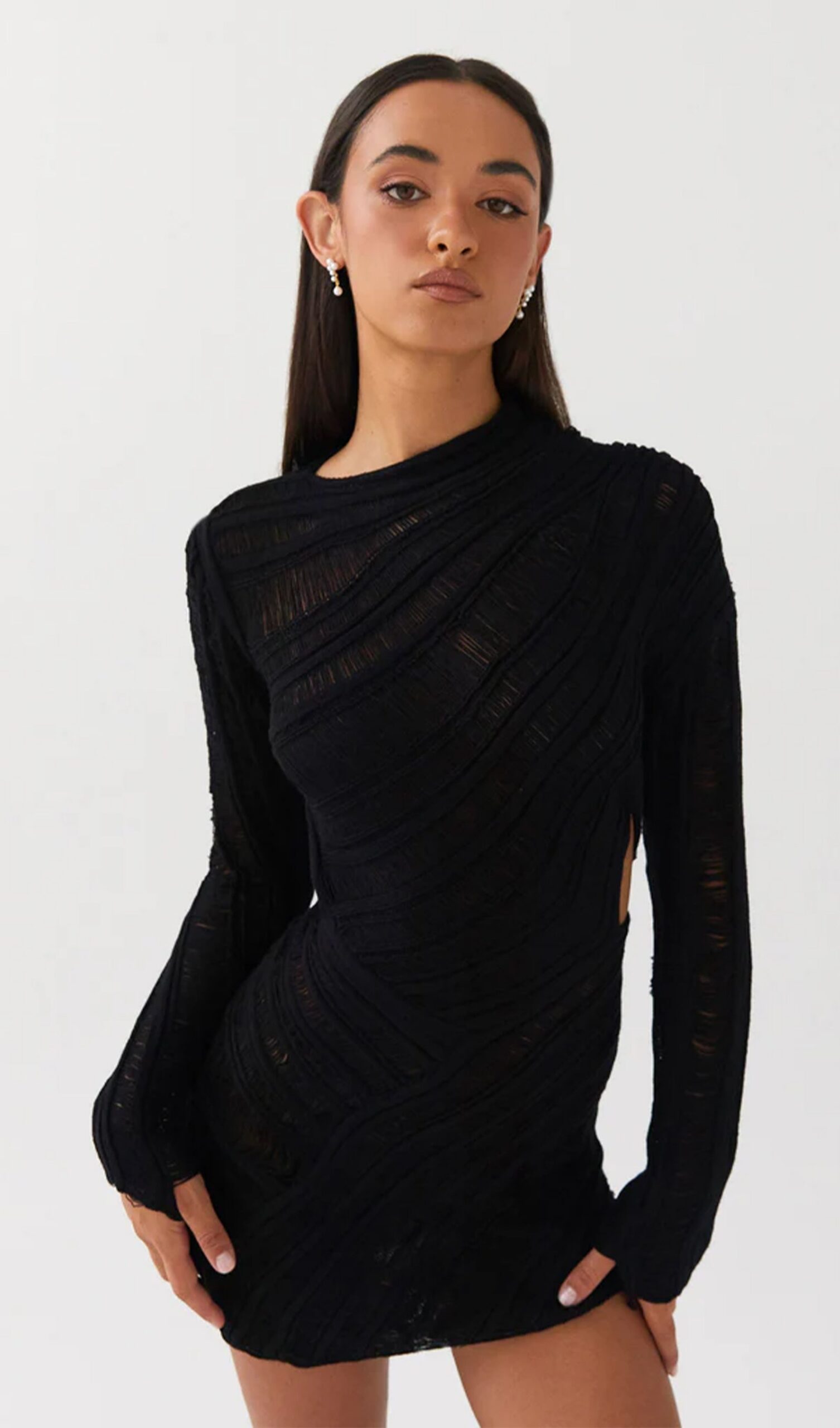 HOLLOW OUT MINI DRESS FOR PARTY NIGHT
