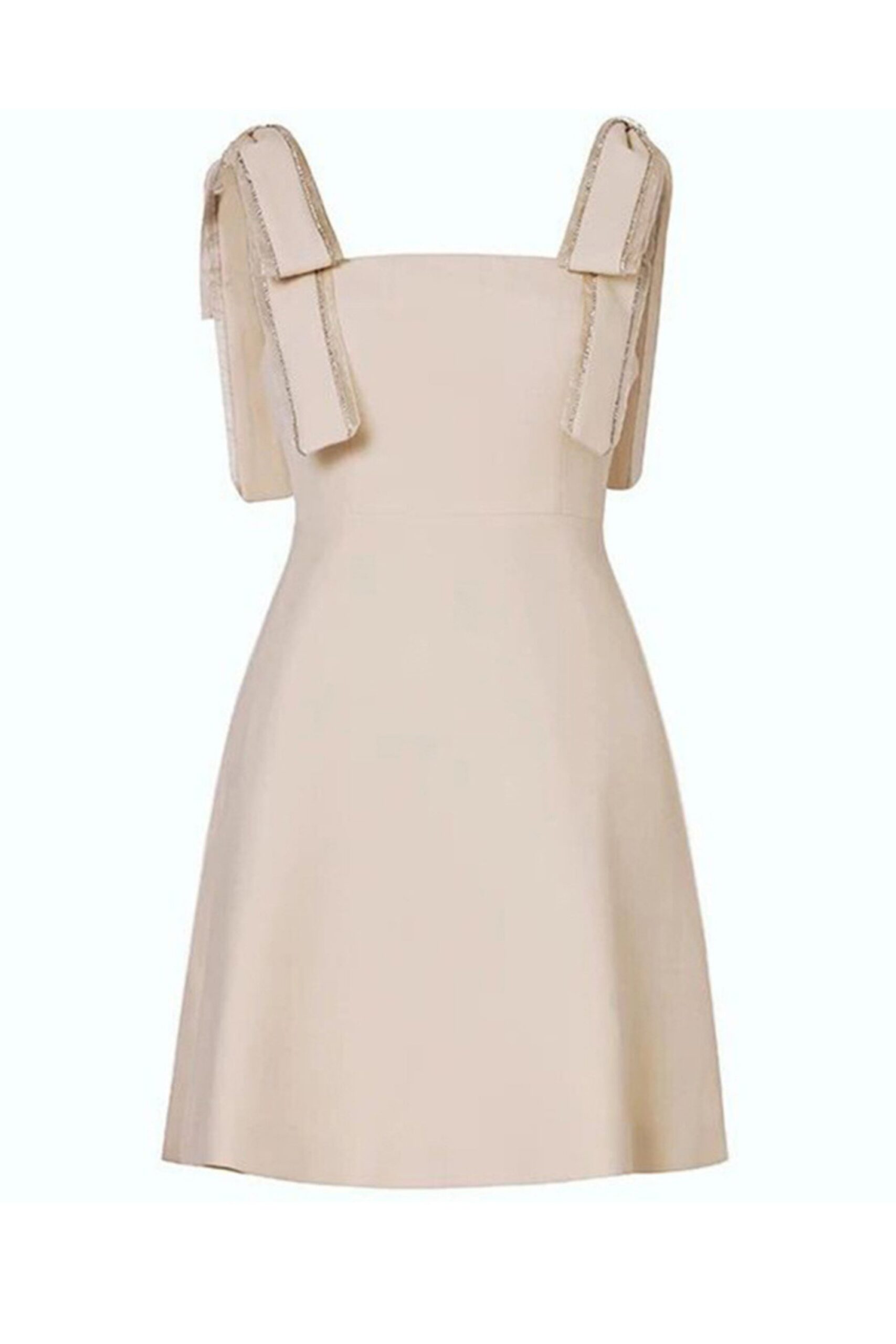 A-LINE BEIGE MINI DRESS FOR PARTY