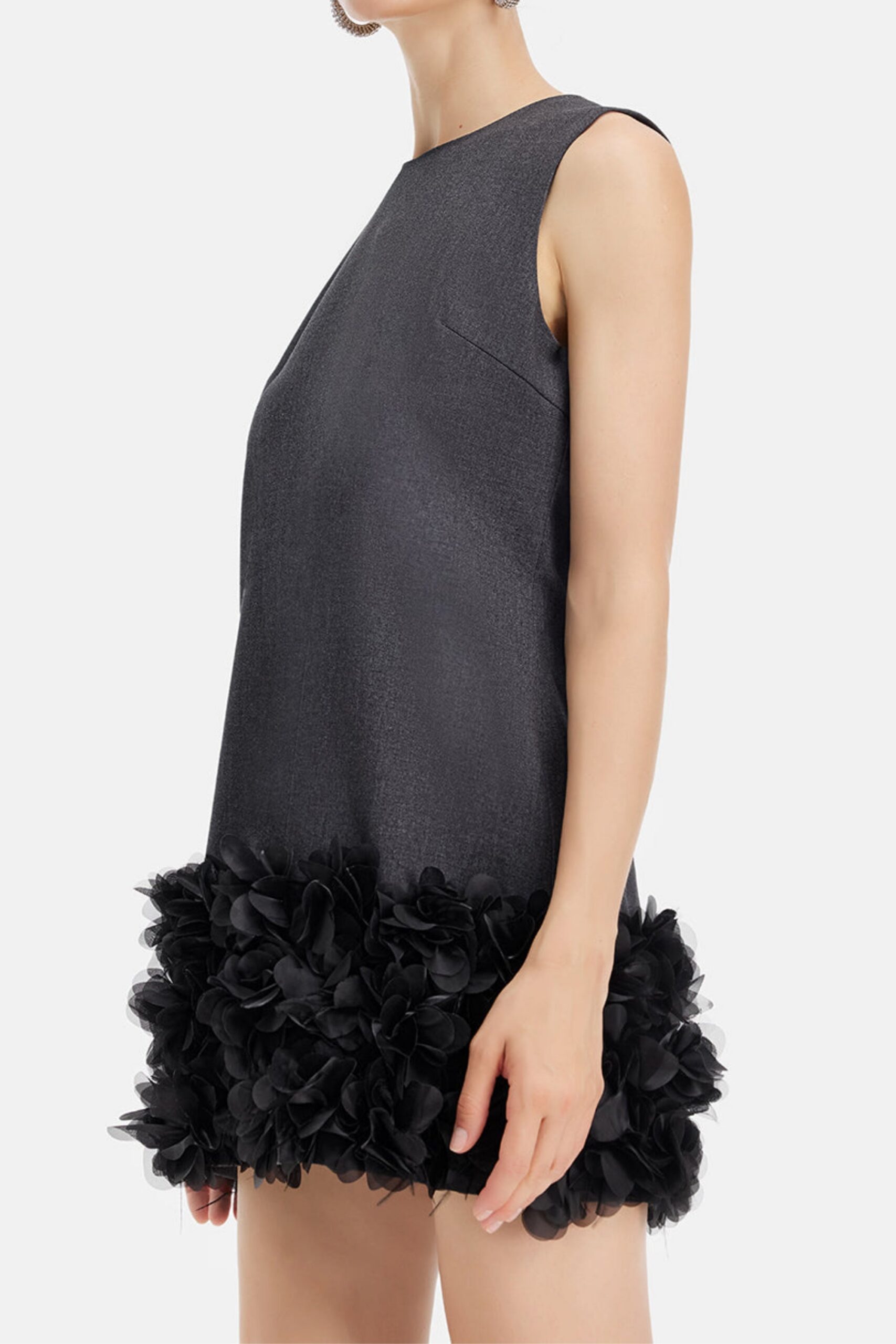 HANDCRAFTED BEADED PETAL SHIFT COCKTAIL DRESS