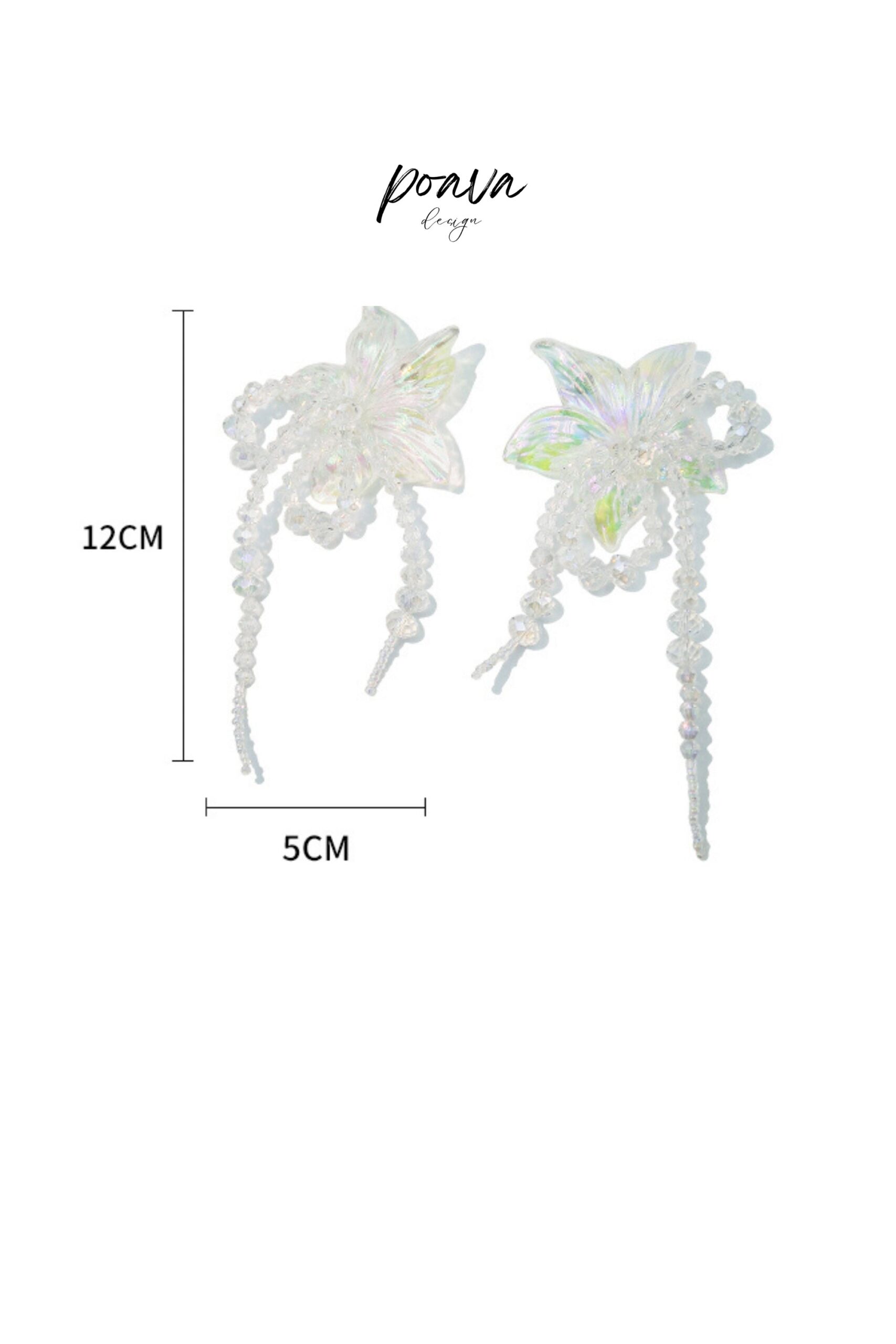 CRYSTAL FLOWER EARRINGS FOR WEDDING BRIDAL DRESS