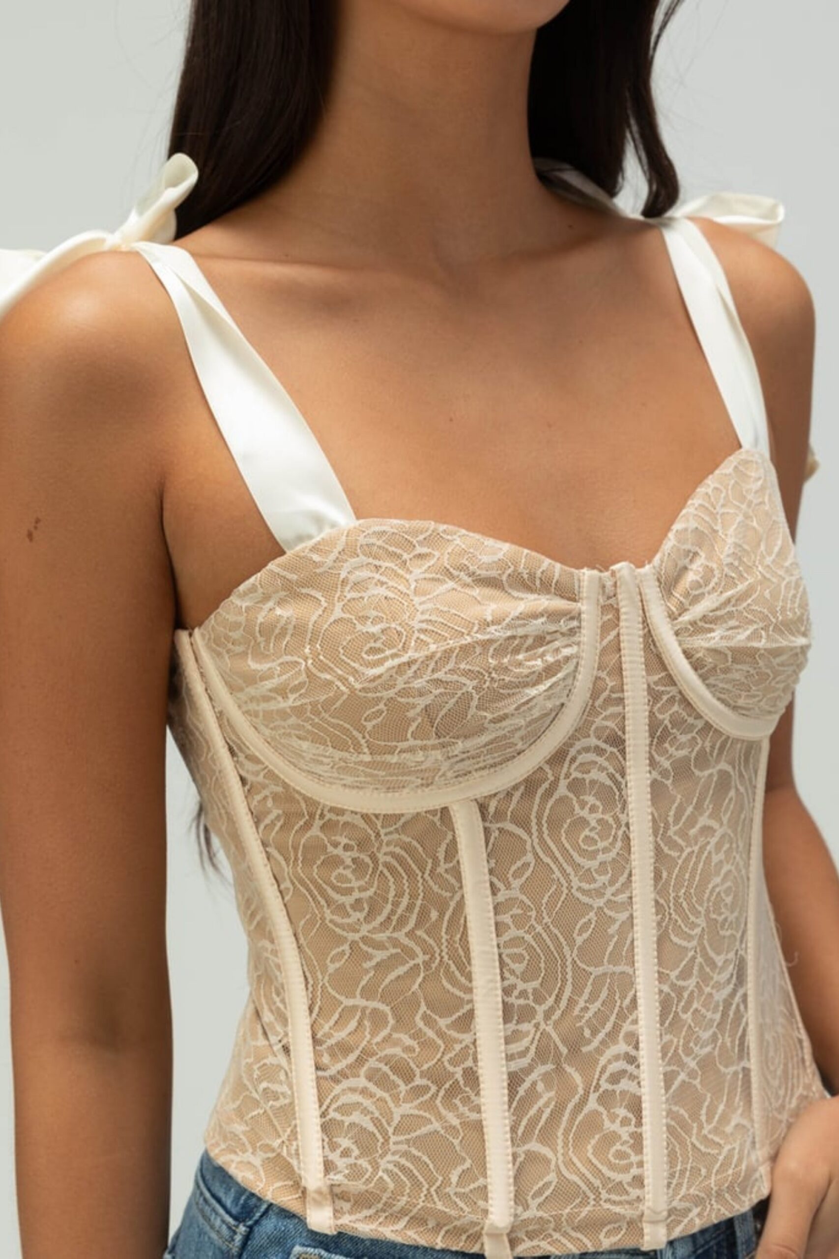 WEST OF MELROSE LACE CORSET TOP FOR PARTY