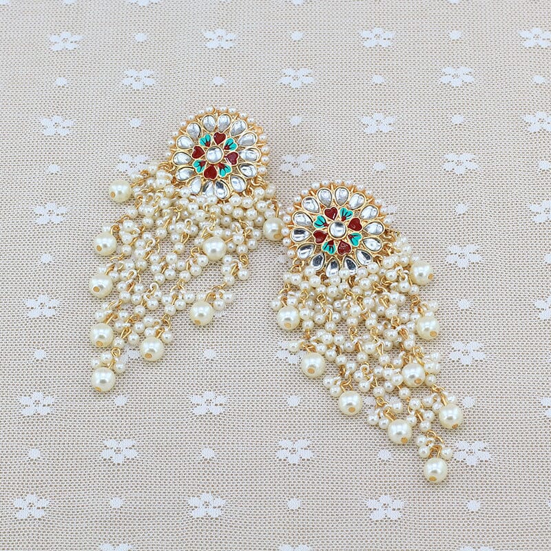 PEARL FRINGE DROP EARRINGS FOR WEDDING