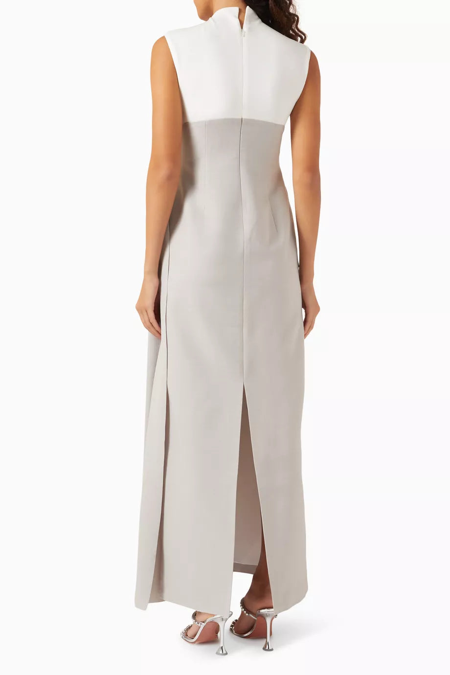 KELLY PLEATED KNIT MAXI DRESS GREY