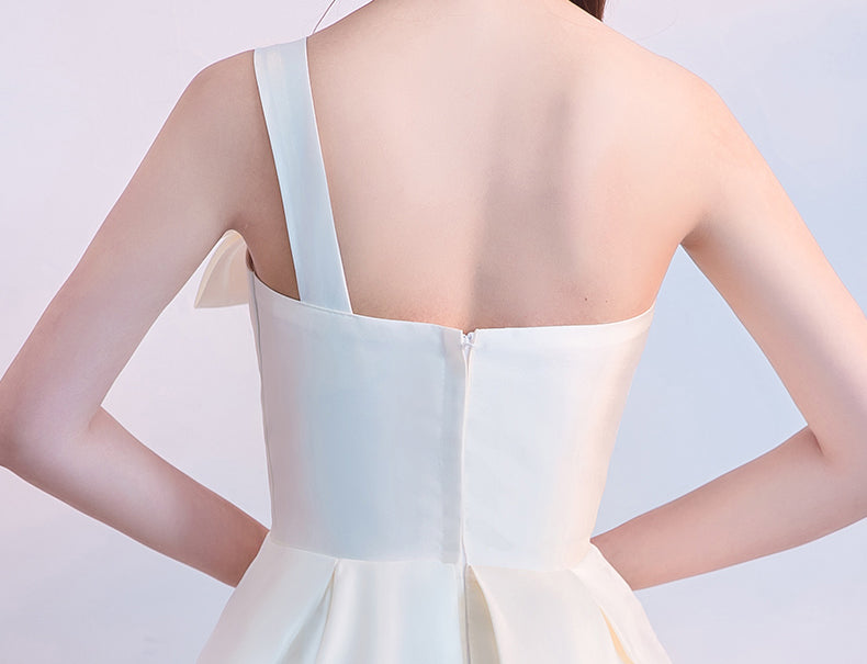 STRAPLESS BOW MINI DRESS WHITE COCKTAIL PARTY