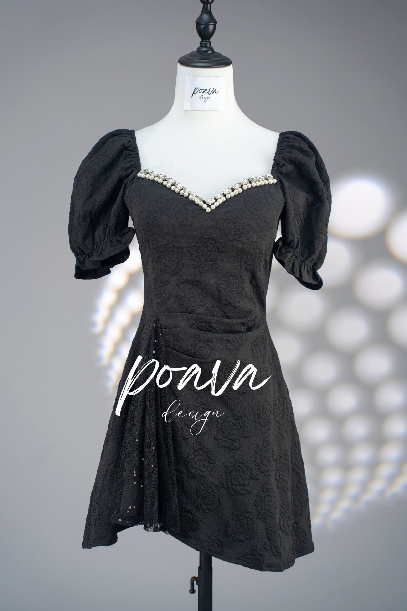 CHIC BLACK MINI DRESS FOR COCKTAIL PARTY