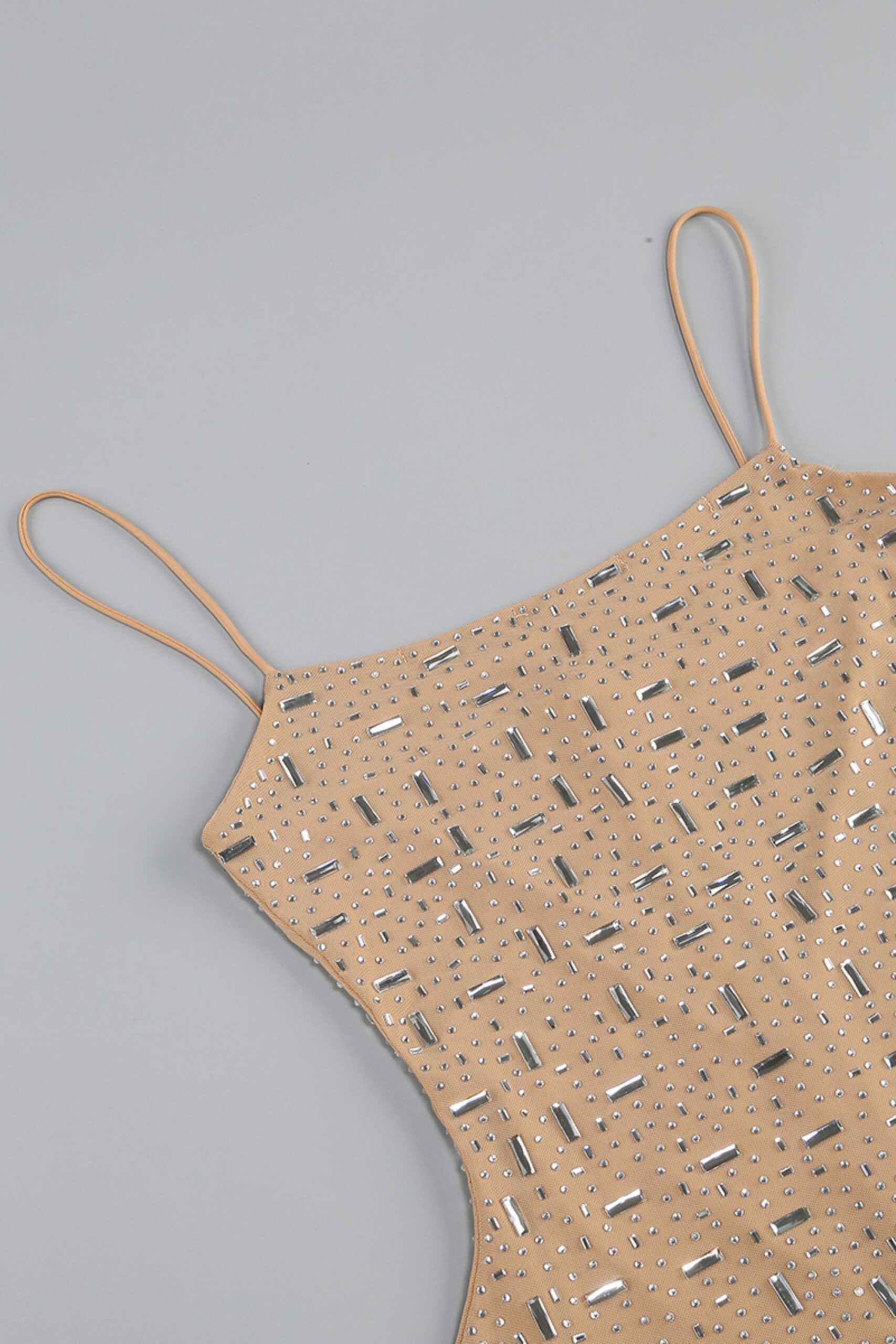 ELASTIC EMBELLISHED MINI DRESS, SKIN TONE, PARTY