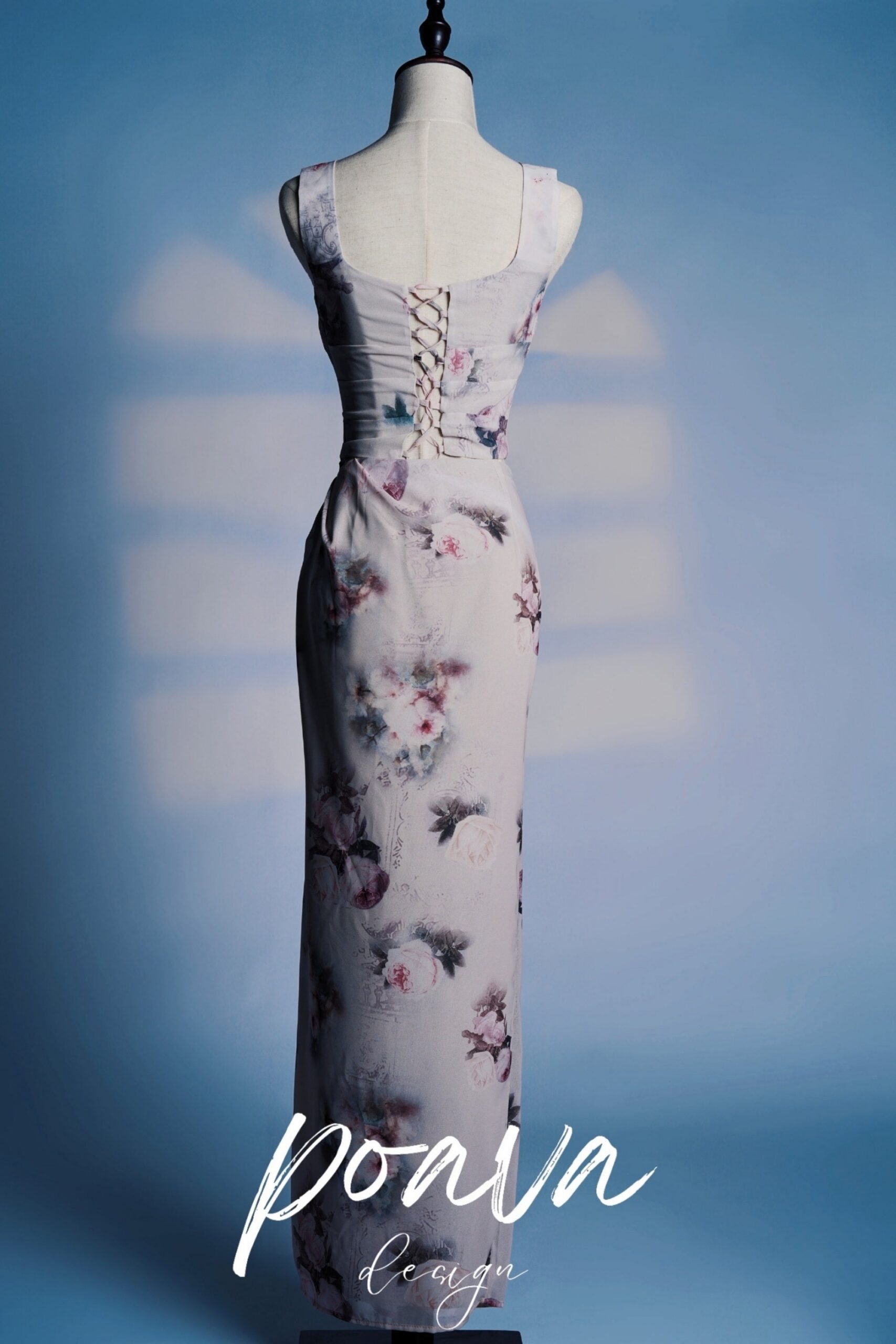FLORAL MAXI TWO-PIECE SET, BOHO PARTY DRESS