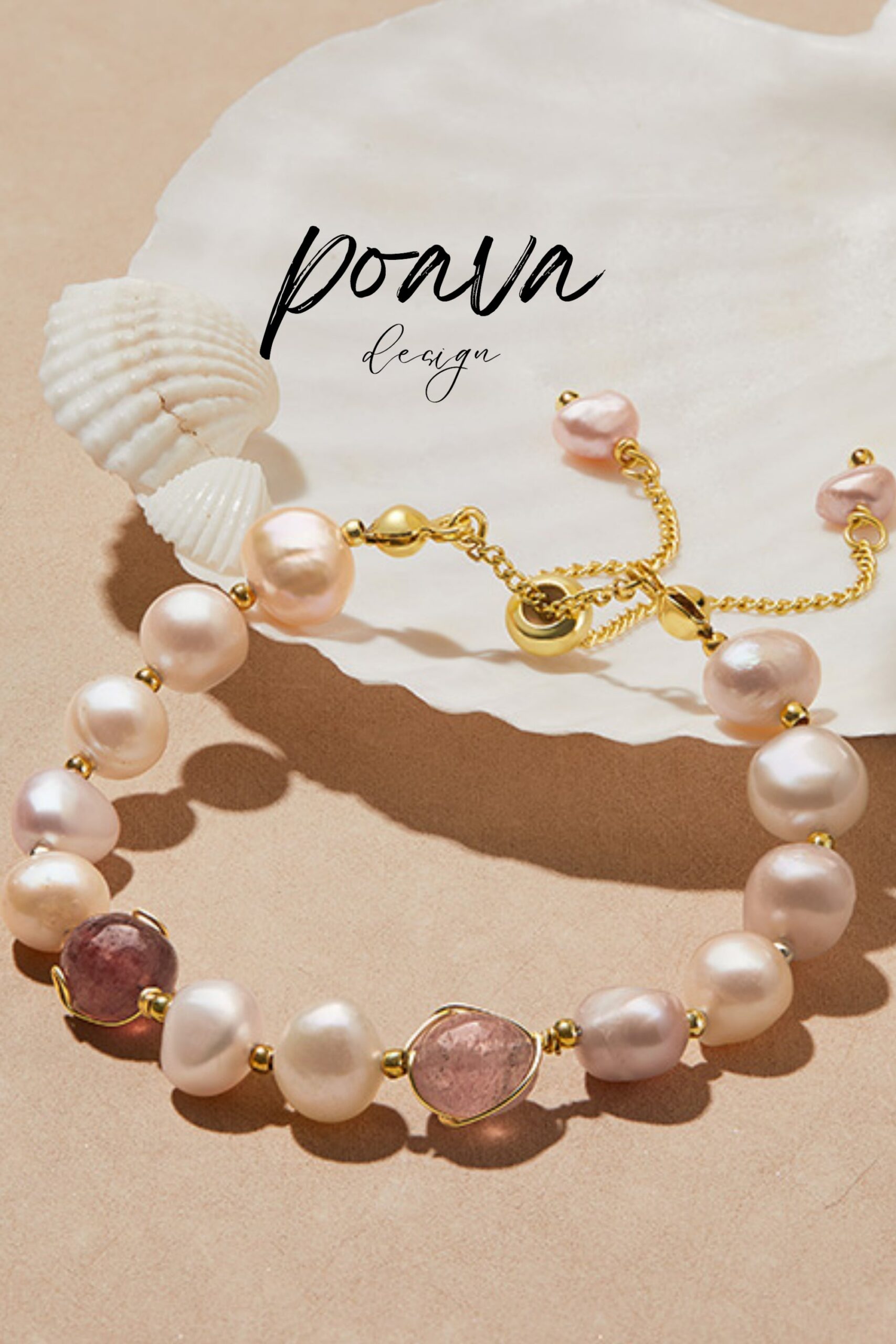 STRAWBERRY PEARL BEAD BRACELET FOR WEDDING