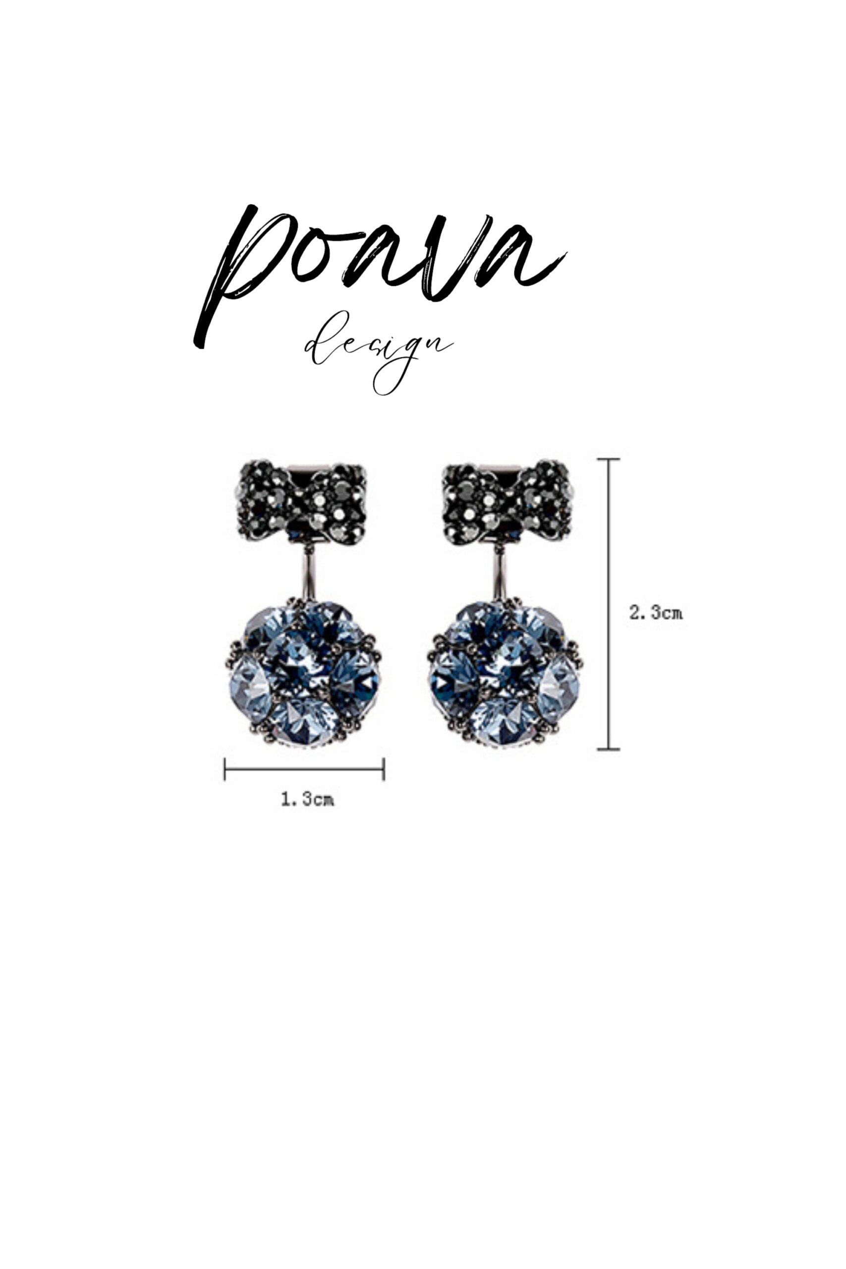 BLUE CRYSTAL DROP EARRINGS FOR WEDDING