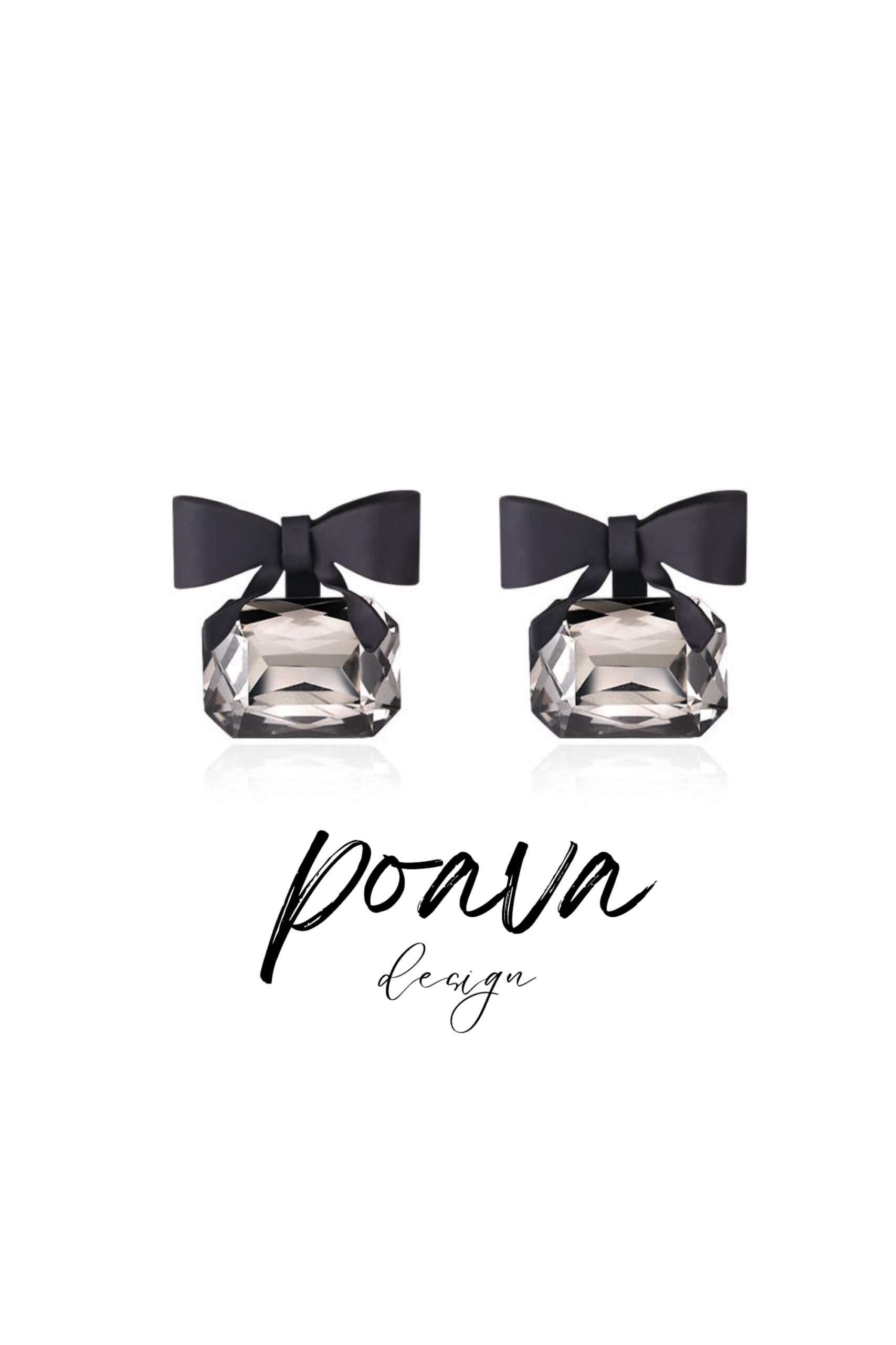 BLACK BOW DROP EARRINGS FOR WEDDING