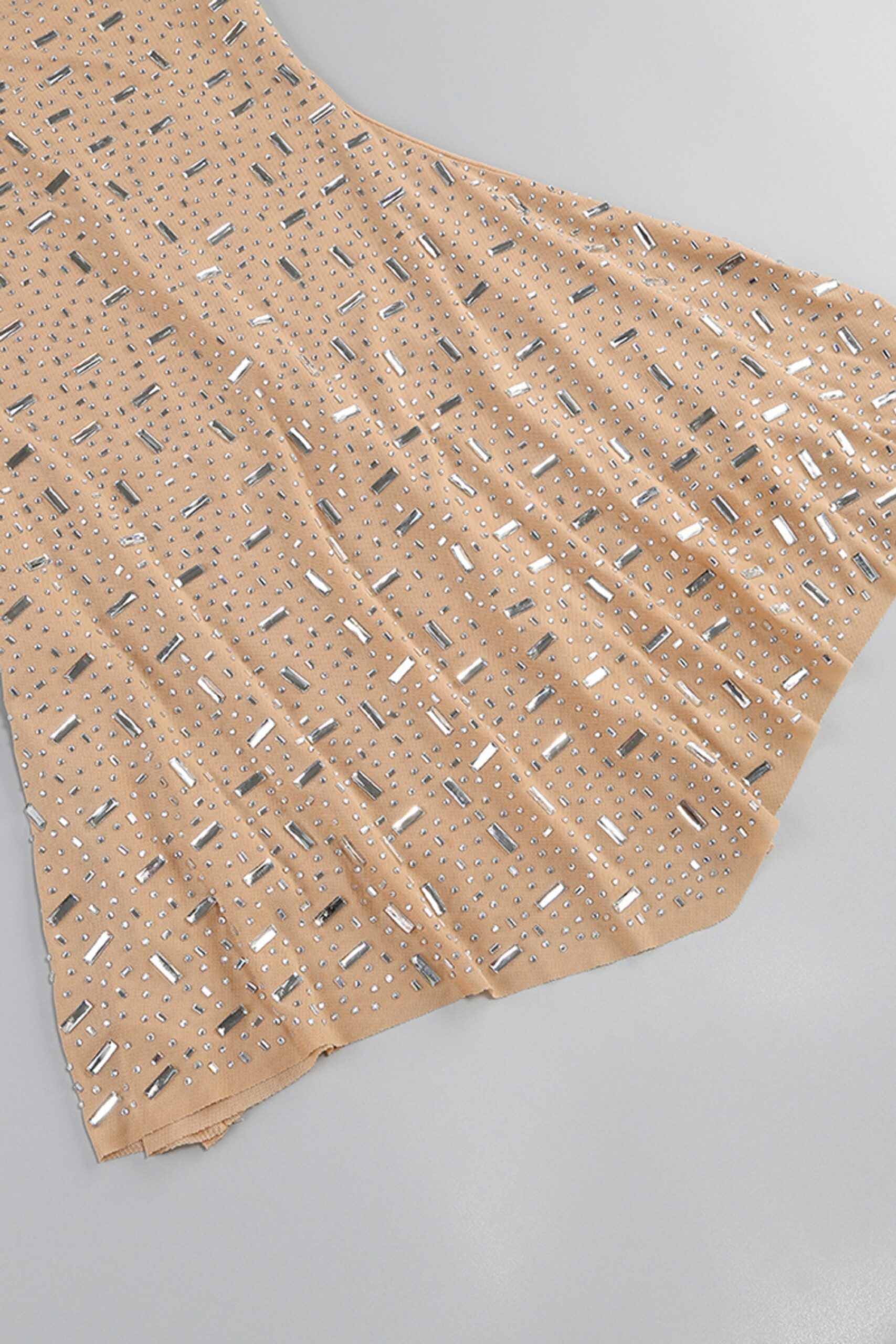 ELASTIC EMBELLISHED MINI DRESS, SKIN TONE, PARTY