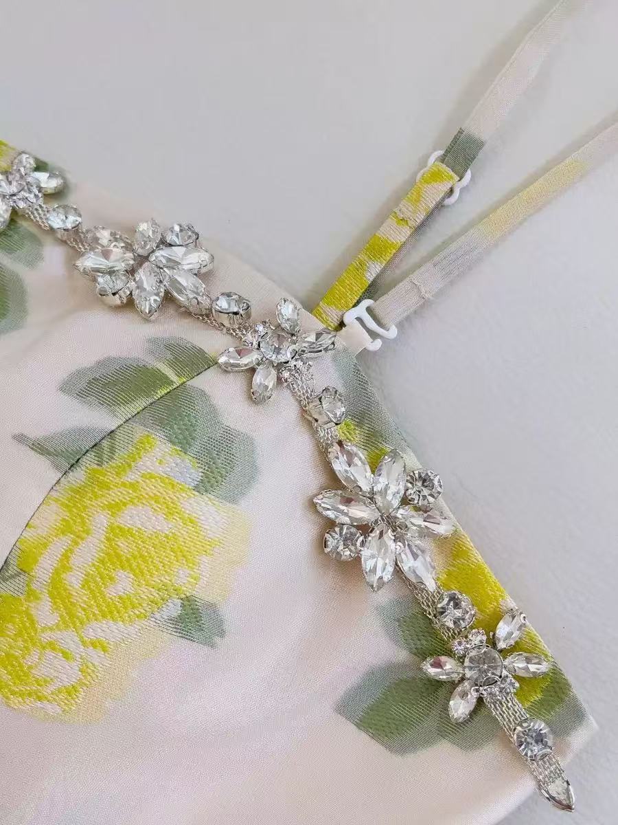 LEMON YELLOW STRAPLESS LONG COCKTAIL DRESS