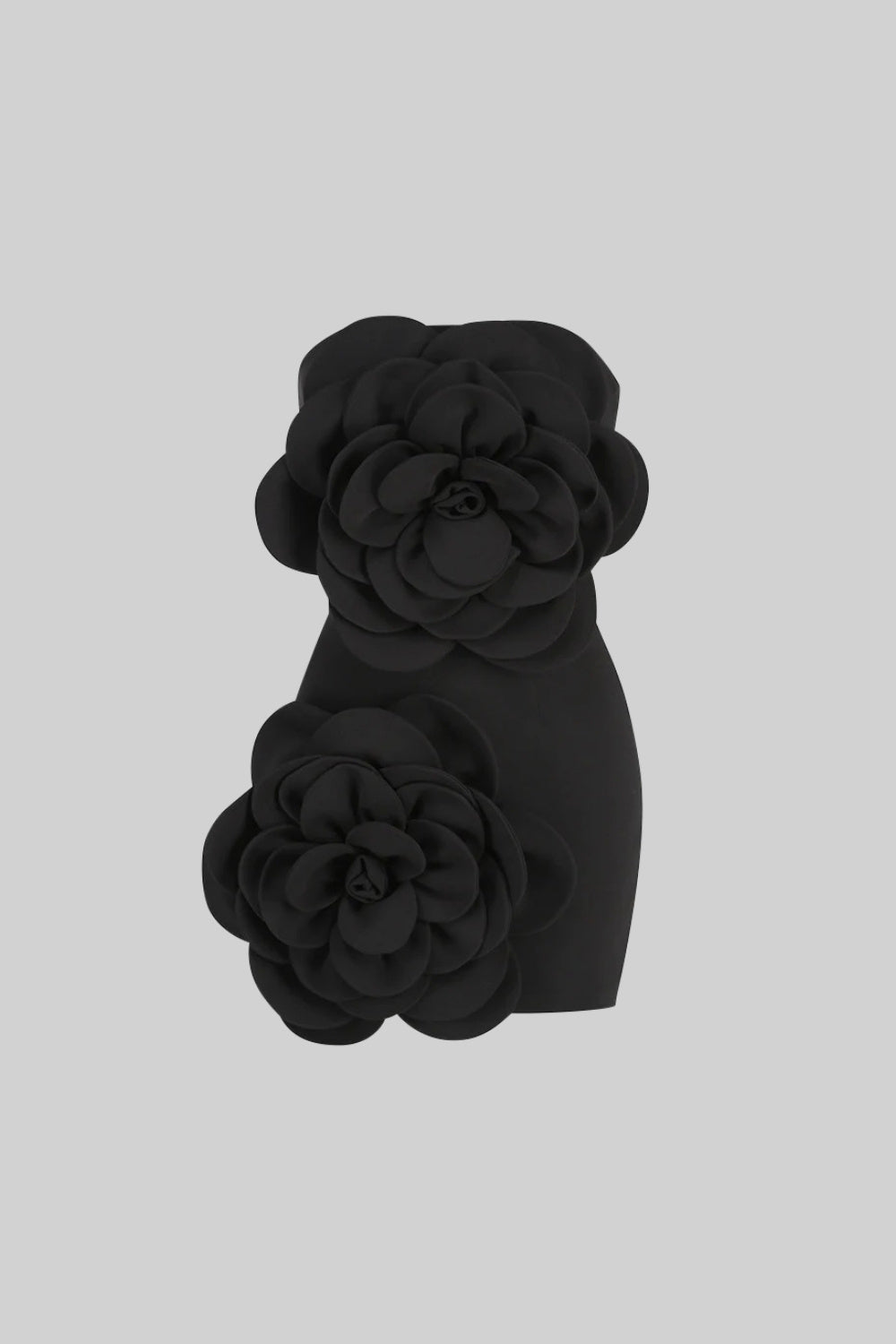 23 VOLUMINOUS FLORAL MINI DRESS - BLACK, PARTY