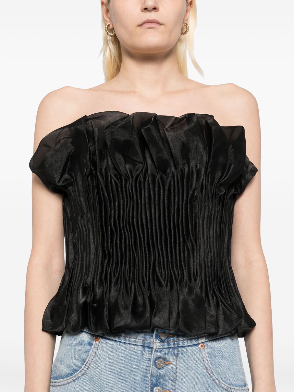 PRINTED RUFFLE TOP, BLACK, CASUAL DATE NIGHT