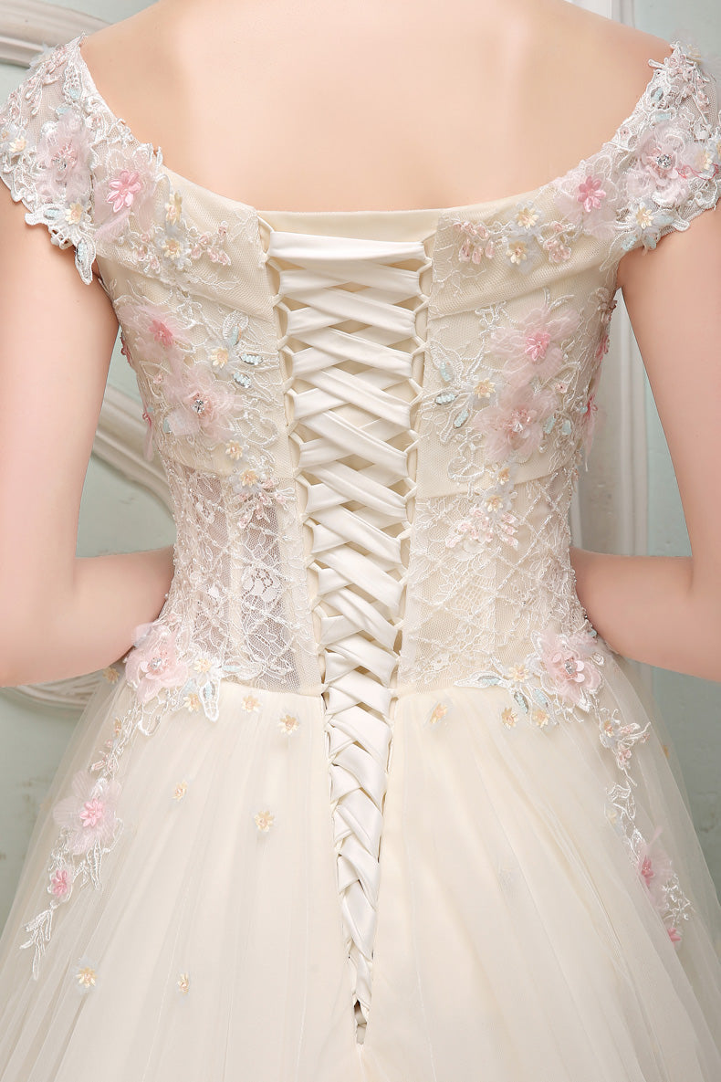 PINK OFF SHOULDER TULLE LACE PARTY DRESS