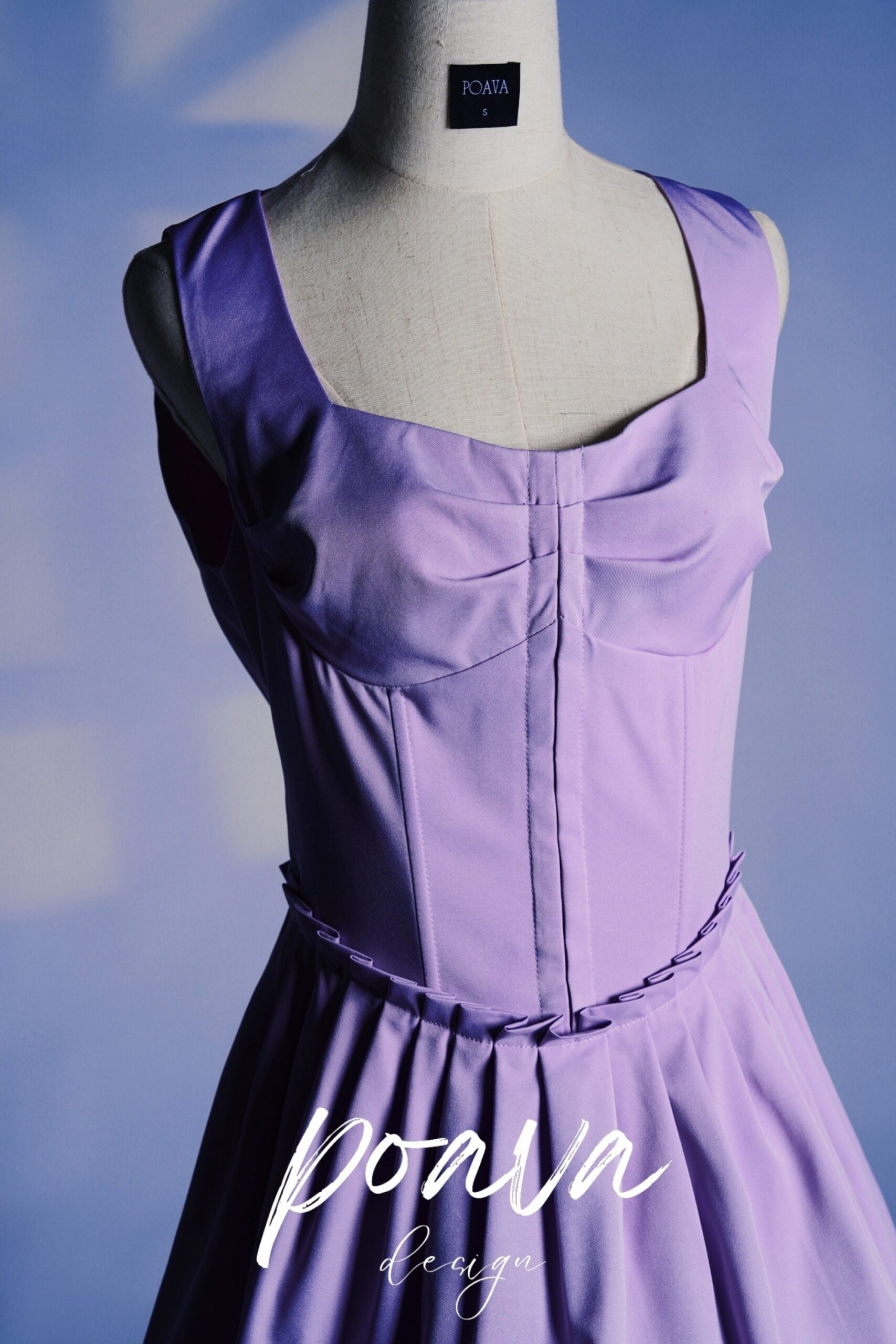 PLEATED COTTON MINI DRESS FOR WEDDING GUEST