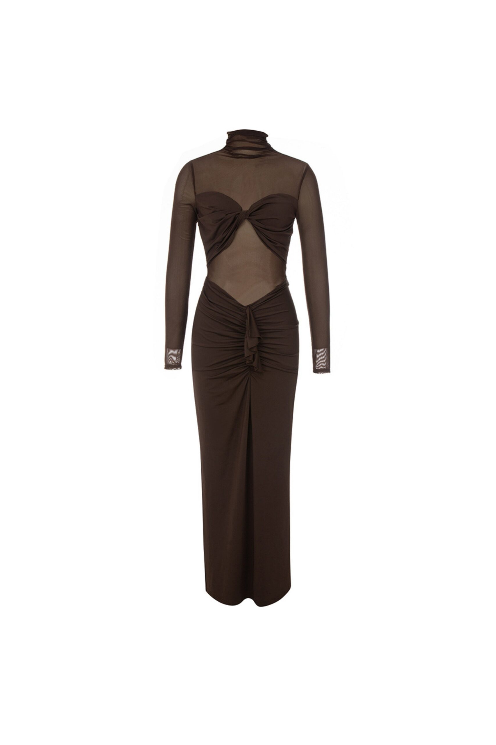 LONG SLEEVE SPLIT MAXI DRESS FOR EVENING