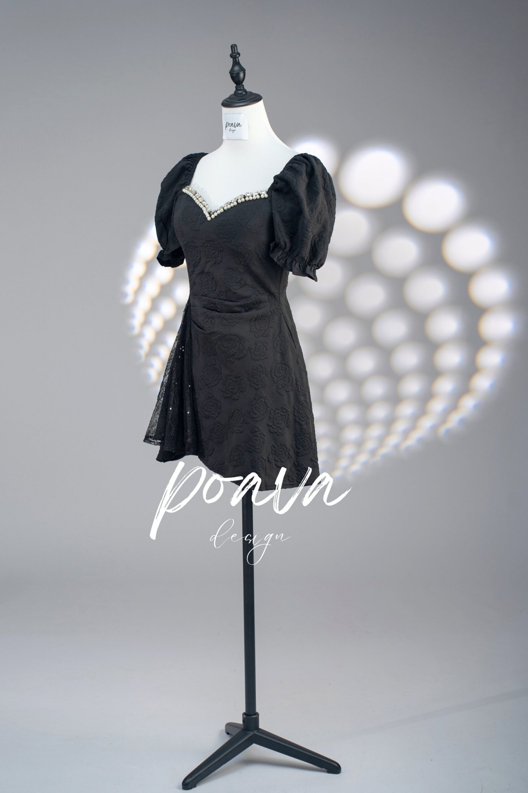 CHIC BLACK MINI DRESS FOR COCKTAIL PARTY