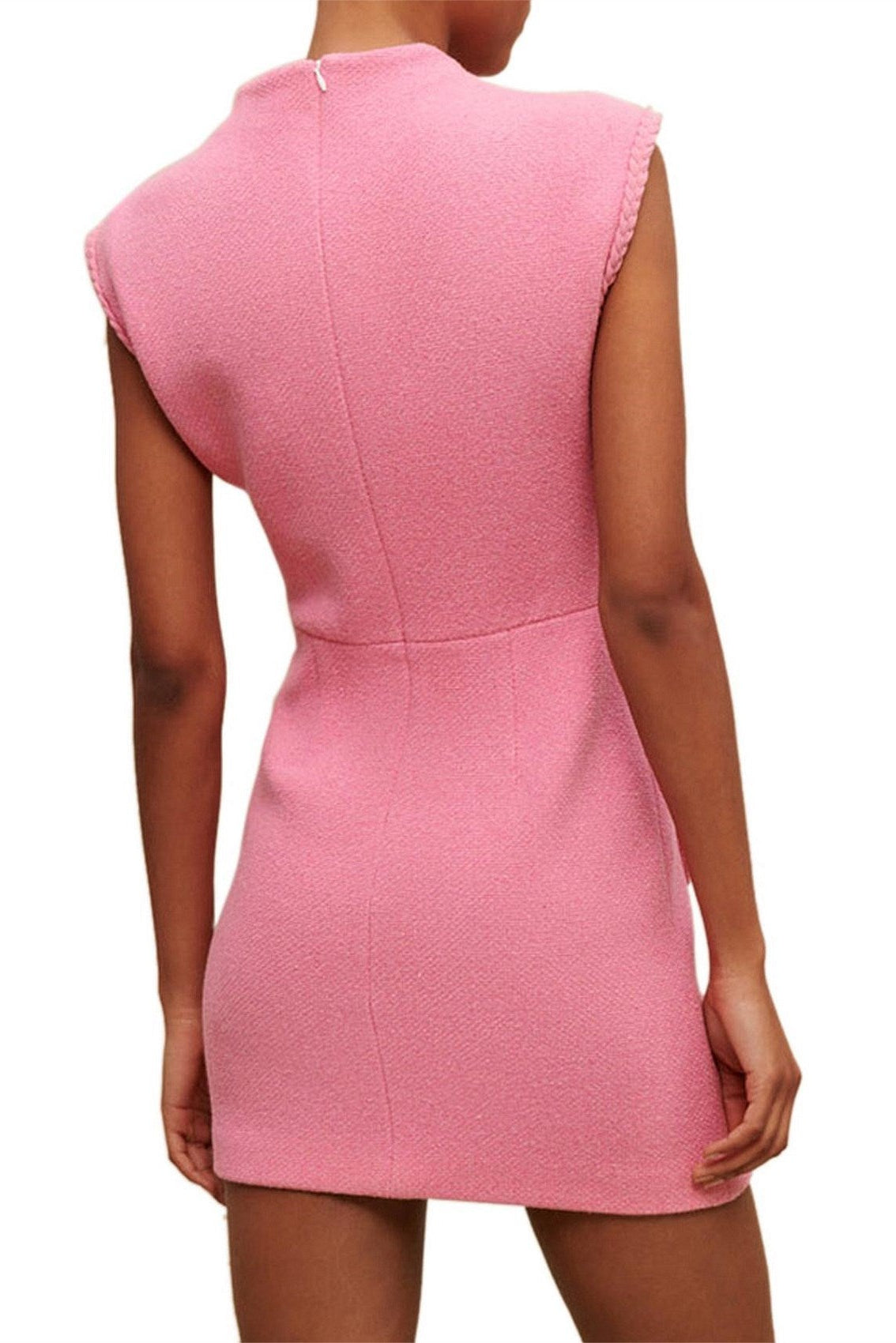 JESSICA SLEEVELESS TWEED PINK MINI COCKTAIL DRESS