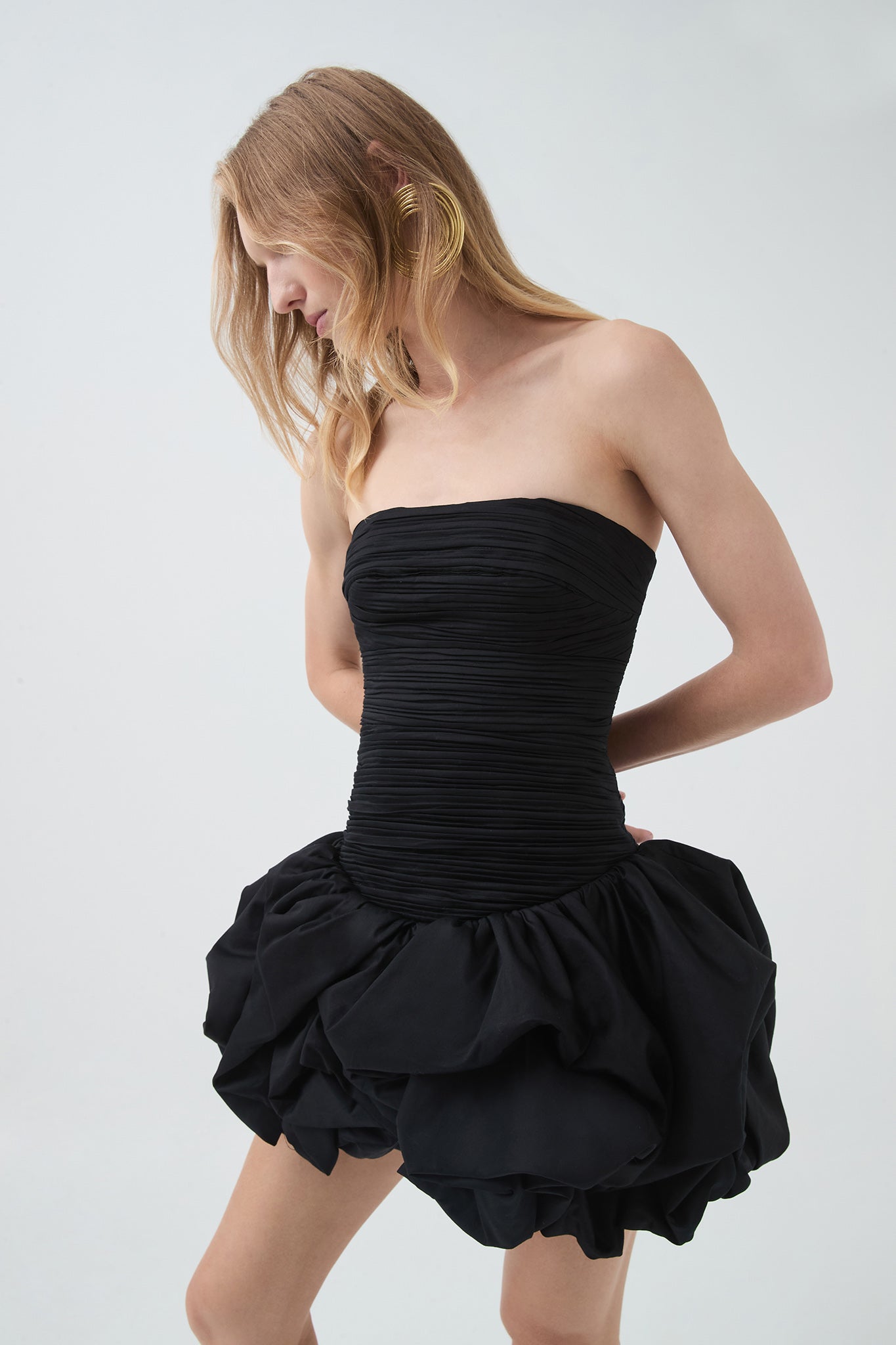 VIOLETTE BUBBLE HEM MINI DRESS FOR PARTY