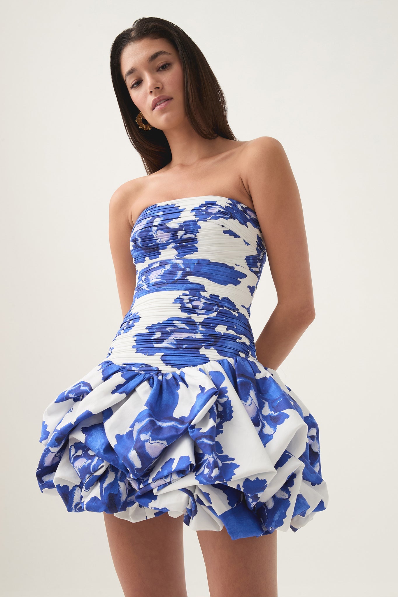 VIOLETTE BUBBLE HEM MINI DRESS FOR PARTY