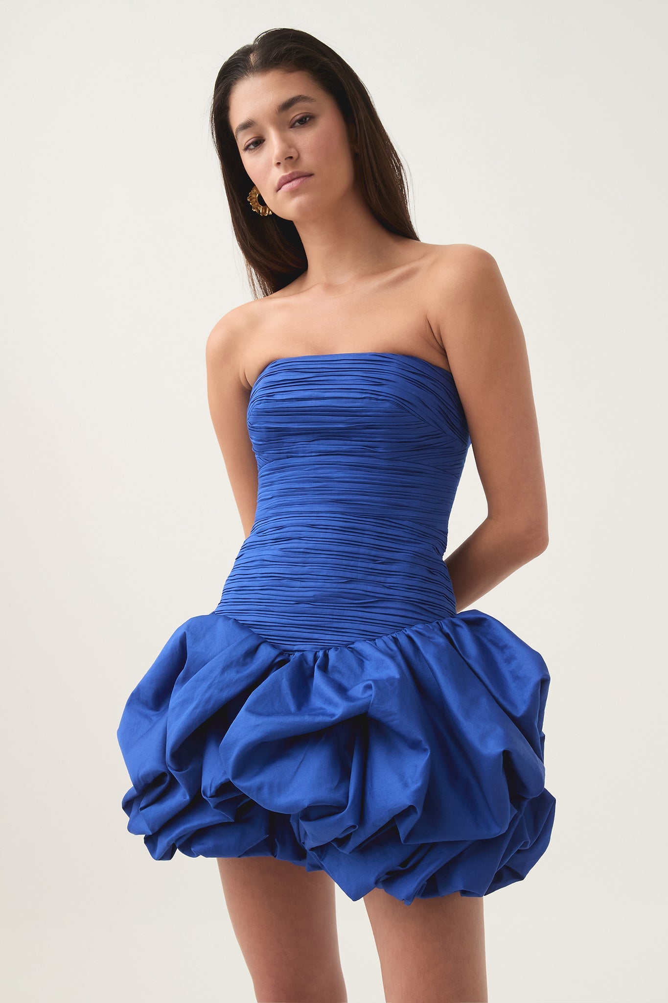 24SS5088_COBALT_1 VIOLETTE BUBBLE HEM MINI DRESS FOR COCKTAIL PARTY