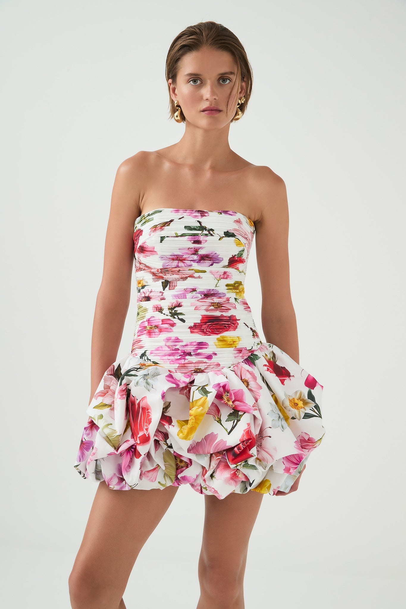VIOLETTE BUBBLE HEM MINI DRESS FOR PARTY